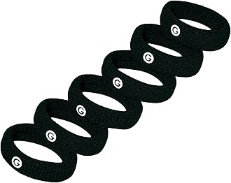 Gimme Beauty Thick Hair Extra Stretch Bands - Patent-Pending Design for Maximum Hold - Premium Ties for Thick & Curly Hair - Sleek & Strong Hold - Black, 6 Pack