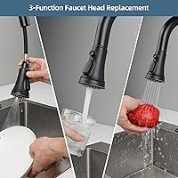 Vista 3 de iFealClear Kitchen Faucet Replacement Head, Pull Down Spray Head 3 Modes Kitchen Faucet Sprayer Head Replacement Compatible with Moen, Delta, Oil