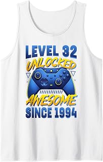 32nd Birthday Gamer Level 32 Unlocked Born 1994 Video Games Tank Top