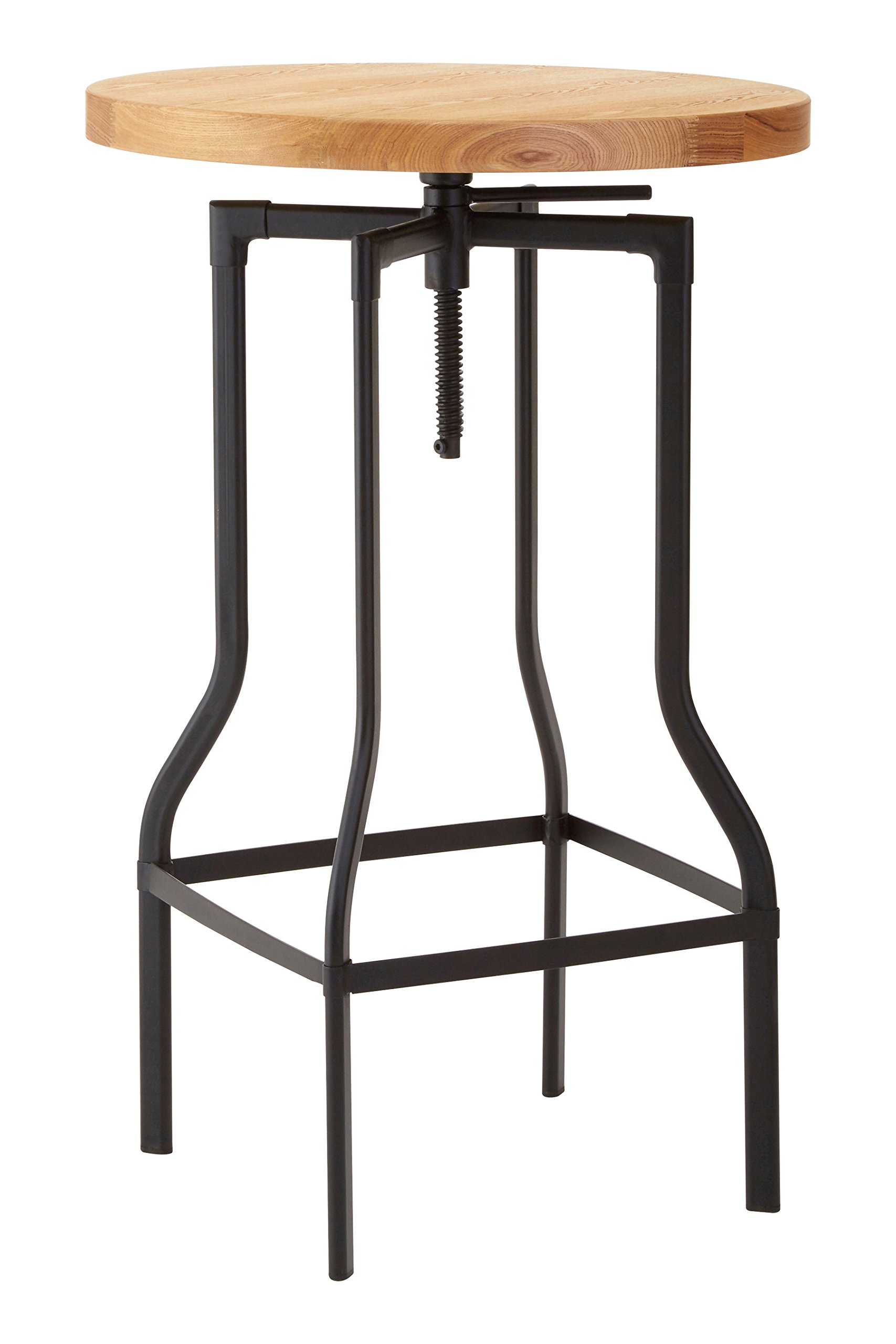 Premier Housewares New Foundry Bar Table - Ash Veneer, Brown - Height Adjustable - Metal Frame