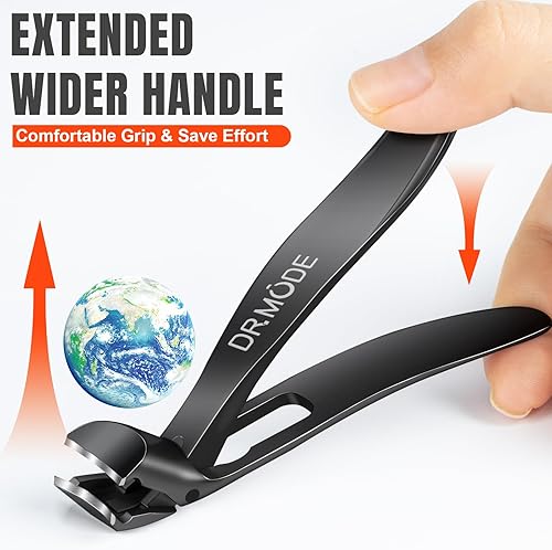 Miniatura 4 de DRMODE - Cortaúñas para adultos mayores, uñas gruesas, cabeza angulada, ergonómica, con apertura amplia, cortaúñas de precisión sin ensuciar,