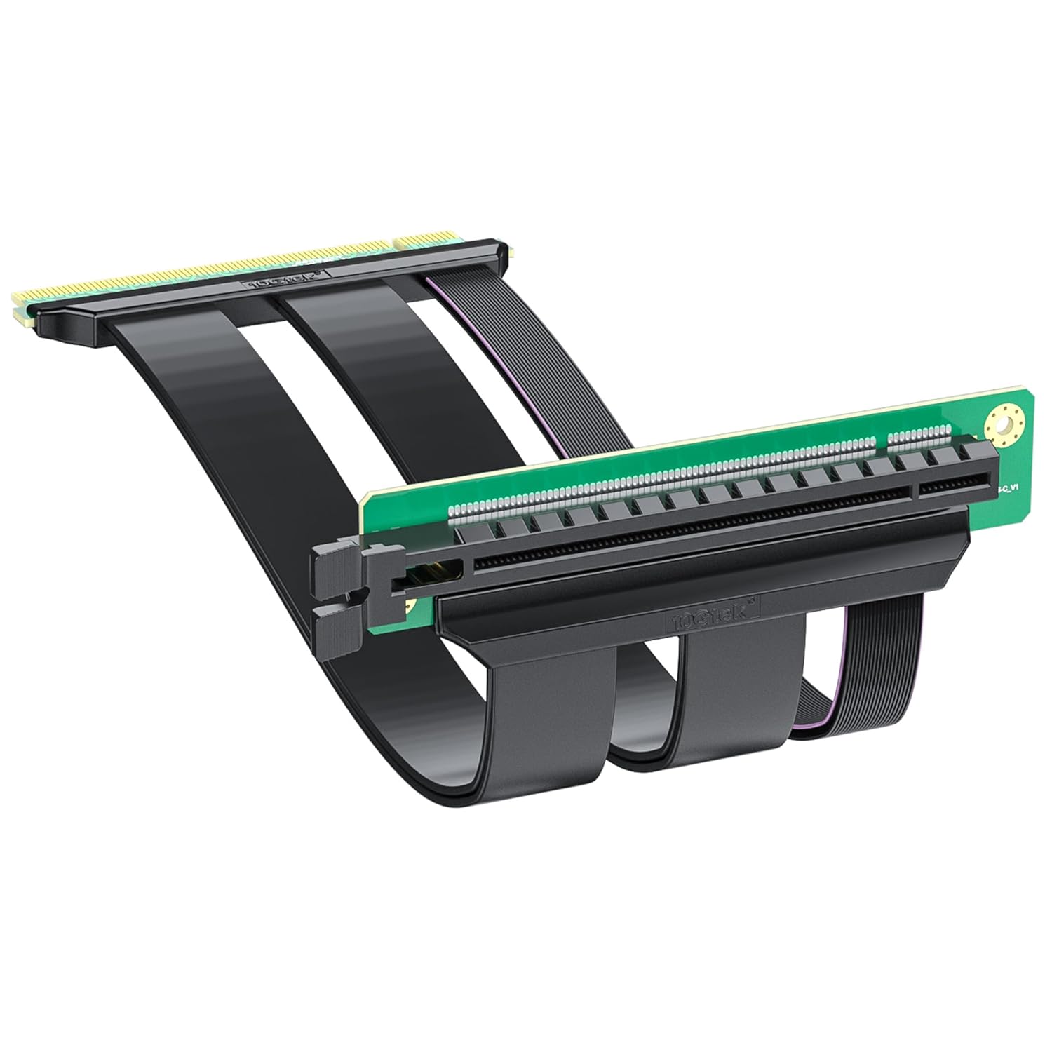 10Gtek PCIe 4.0 x16 Riser Cable, Male 180° to Female 90° for Vertical Mount Graphics Cards, Compatible with RTX4090, RTX4080, RX7900XTX, 20cm/0.66ft