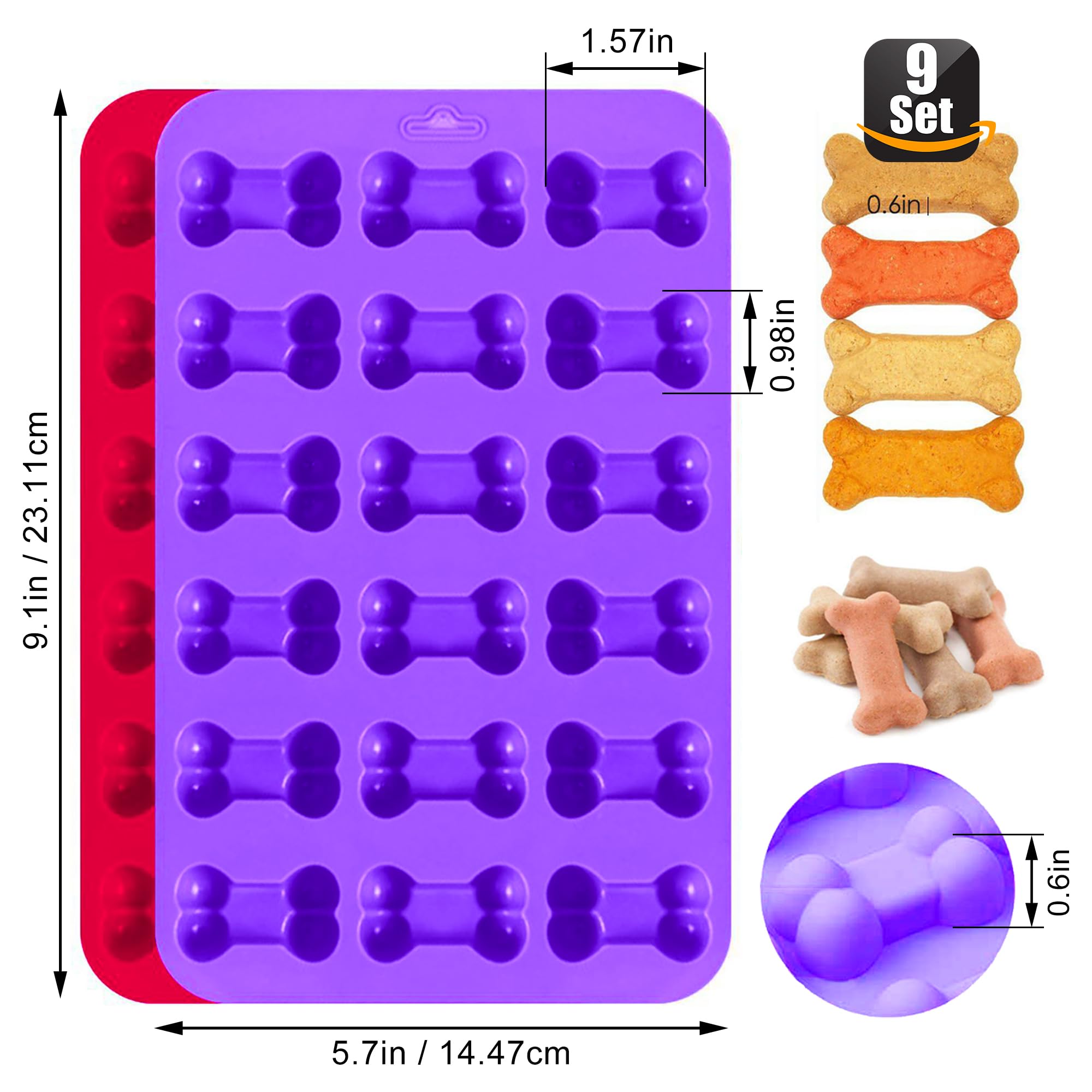 Selecto Bake Stampi in silicone per ossa di zampa di cane Stampi antiaderenti per cioccolato per alimenti, caramelle, gelatina, cubetti di ghiaccio, stampi per dolcetti per cani