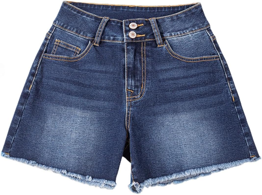 Sidefeel Women's Jean Shorts High Waisted Stretchy Raw Hem Summer Denim Shorts with Pockets - Image 9