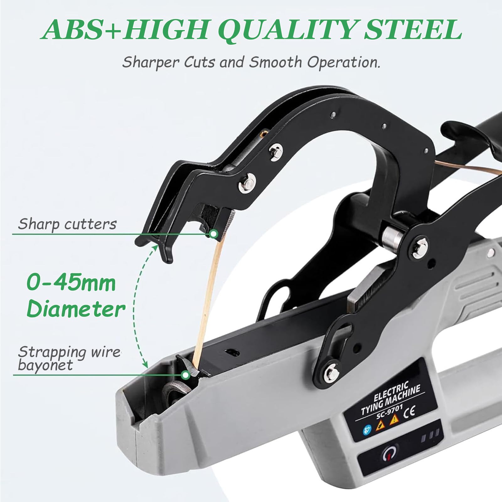 Herramienta atadora de vides con 2 Rollos de Cinta para Uvas, Tomates, pepinos, frambuesas y vides de hortalizas. Máquina eléctrica para Atar Ramas: Soporte para Plantas Esfuerzo.