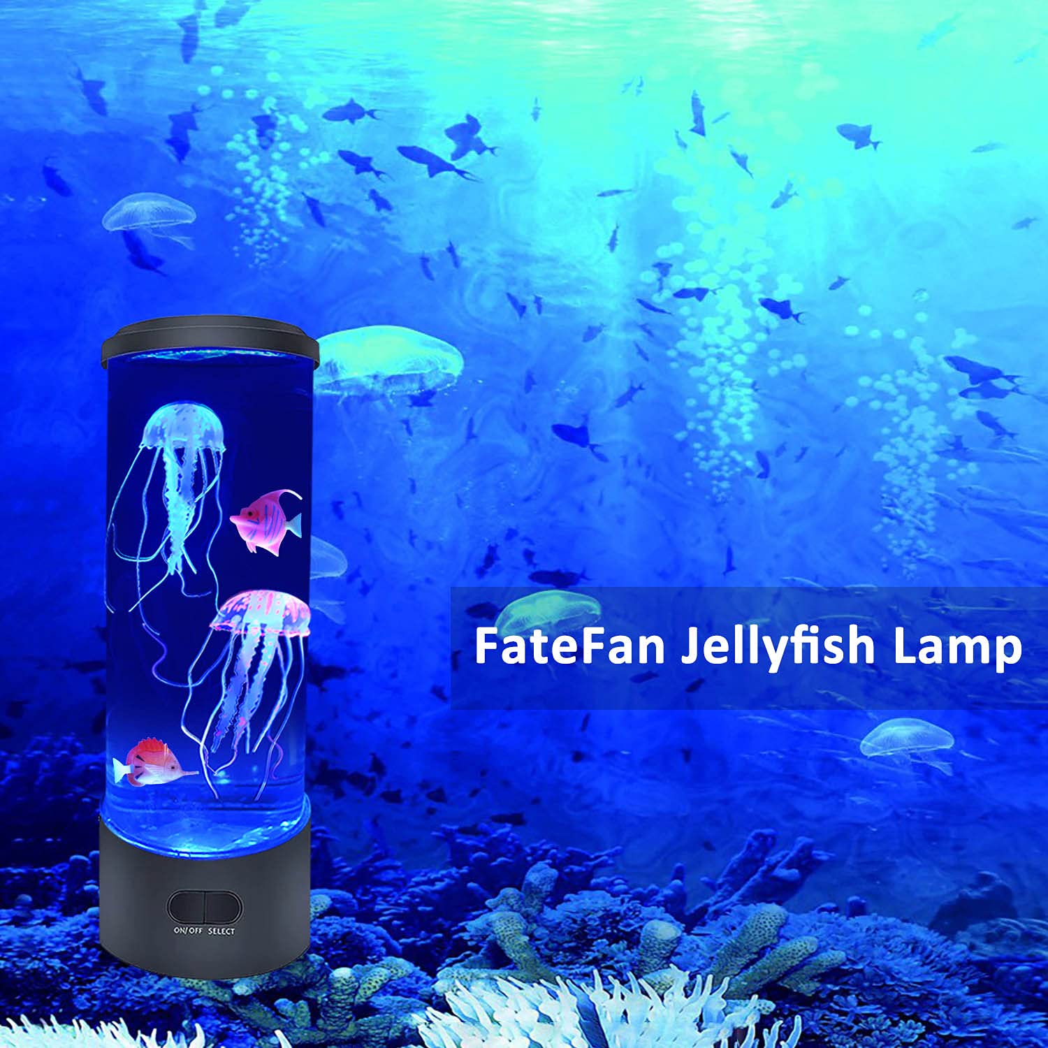 Lampada di lava meduse con 16 luci che cambiano colore, lampada da tavolo per acquario, luce notturna per casa, ufficio, ufficio, scrivania, luce per rilassarsi
