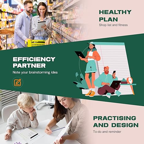 Miniatura 5 de Paquete de 12 blocs de notas de 5 x 8 pulgadas, bloc de notas pequeñas de 5 x 8 pulgadas, bloc de notas blancas para el trabajo, mini bloc de notas