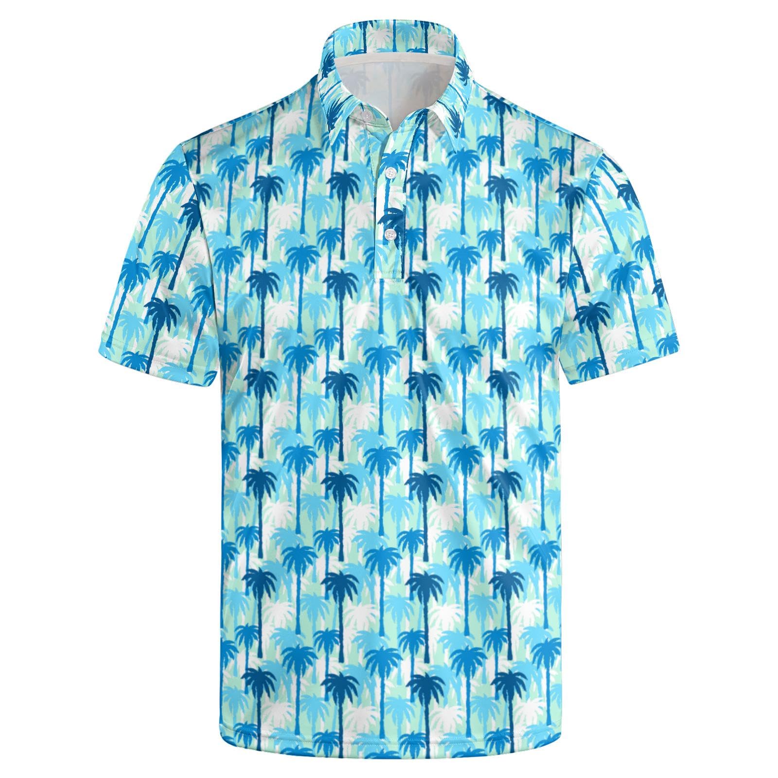 Men's Funny Golf Shirt Short Sleeve, Casual Polo Shirts for Men