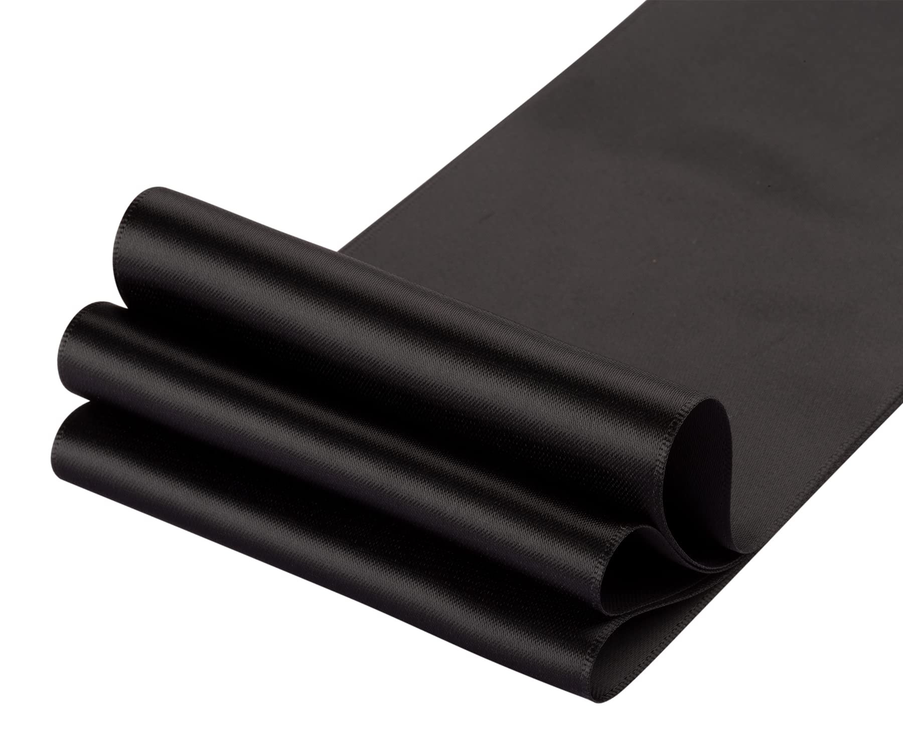 Dwustronna wstążka satynowa, 100 mm x 22 m, solidna poliestrowa wstążka rzemieślnicza, idealna do pakowania prezentów, rękodzieła, dekoracji ceremonii ślubnej, aranżacji kwiatowych, szycia (czarna)