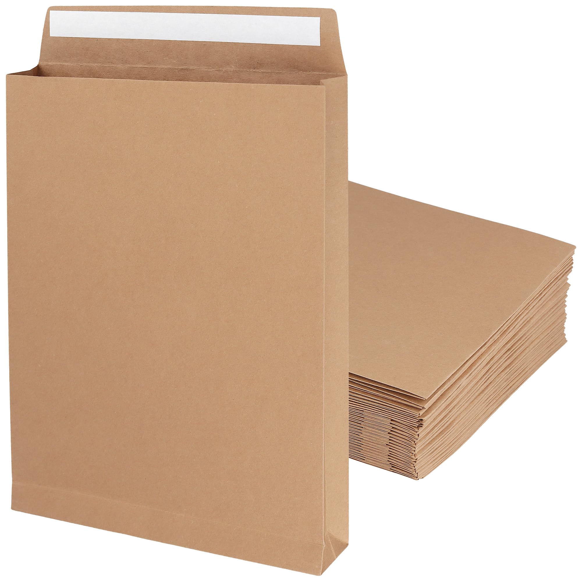 CHEUNGR 30 Pack C4 Envelopes Peel and Seal, 180gsm A4 Brown Gusset Envelope, 40mm Expandable Kraft Envelopes for Documents, Magazines, Photos, Office, Home, 335 x 238 x 40mm