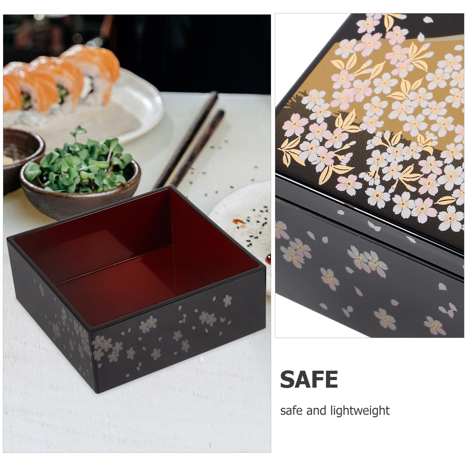 Toyvian Scatola per Sushi Giapponese Fuji, Contenitore Pranzo 3 Strati in Plastica Riutilizzabile con Coperchio, per Riunioni di Famiglia
