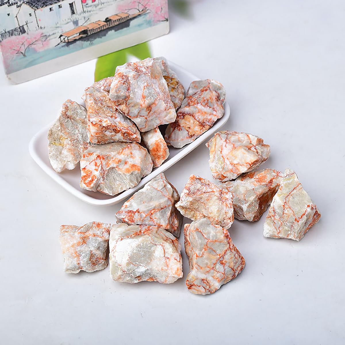 Amazon.co.jp: SUKIMIND 400gセット レッド グリッド ストーン 原石