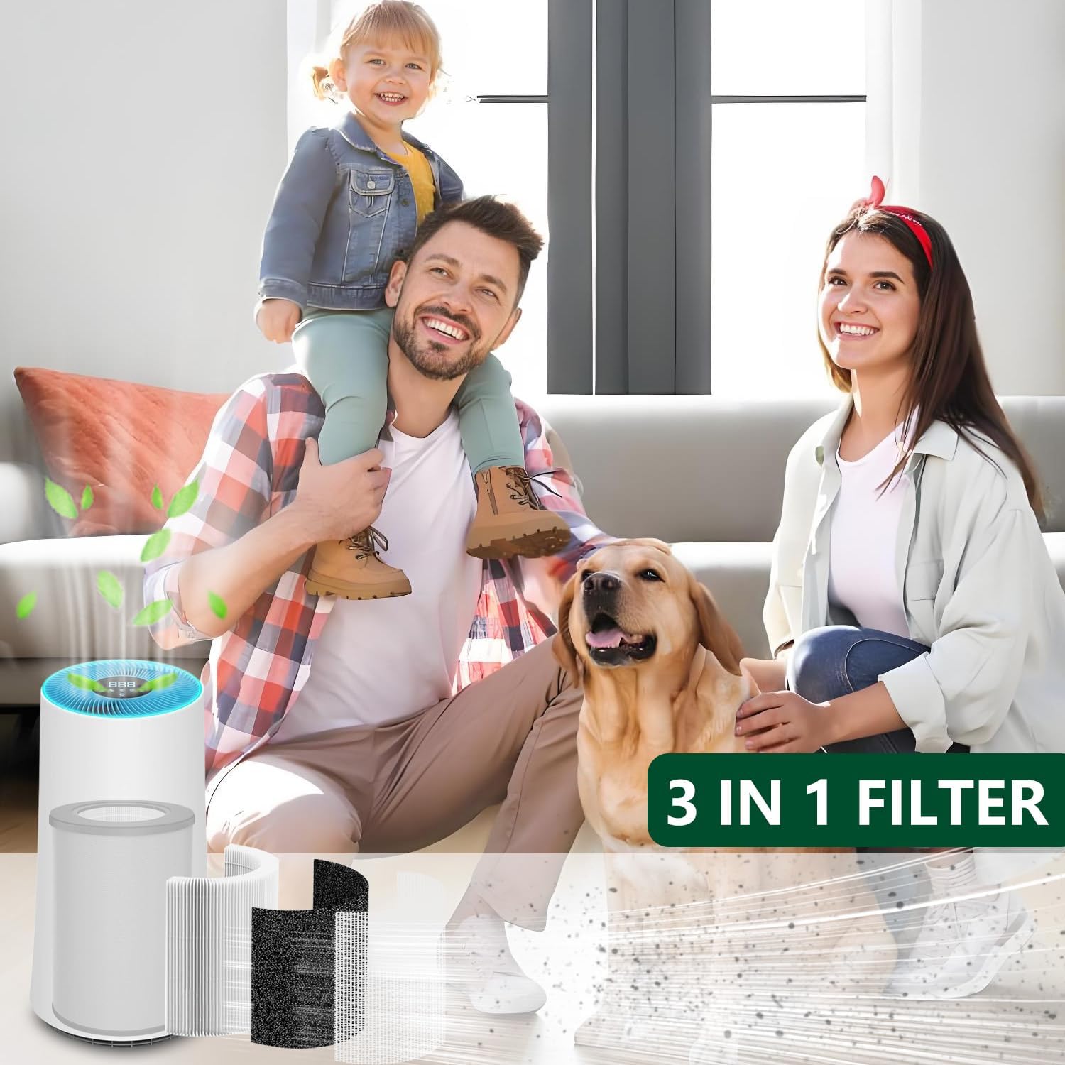 1 PACK Replacement Filter Compatible with PURITIX HPA450 Air Purifier, 2-IN-1 H13 4-Stage Filtration High-efficiency Activated carbon。