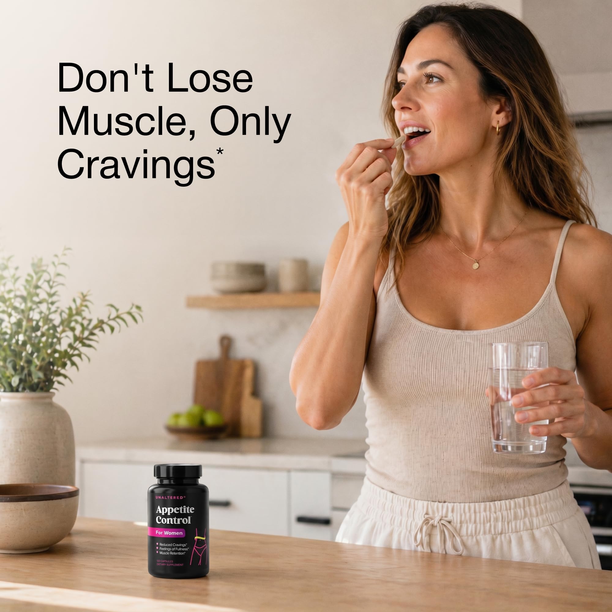 UNALTERED Appetite Control for Women - Support Cravings, Fullness, & Weight Management - Dietary Supplement with Chromium Picolinate & Glucomannan - 120 Vegan Capsules — Amazon image 2