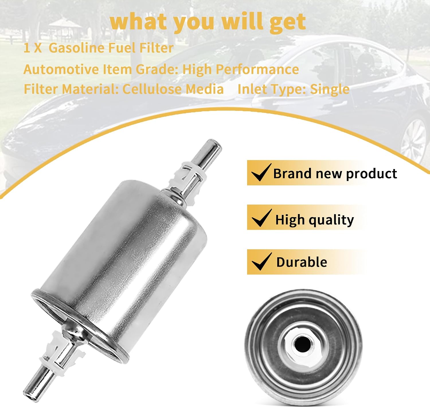 PF-2400 Gasoline Fuel Filter Compatible with 1991-2006 GM Truck/Passenger Car Fuel Injected Engines,Compatible with Chevrolet Colorado 3.5L 2004-2005, Express 3500 5.7L 1996-2002