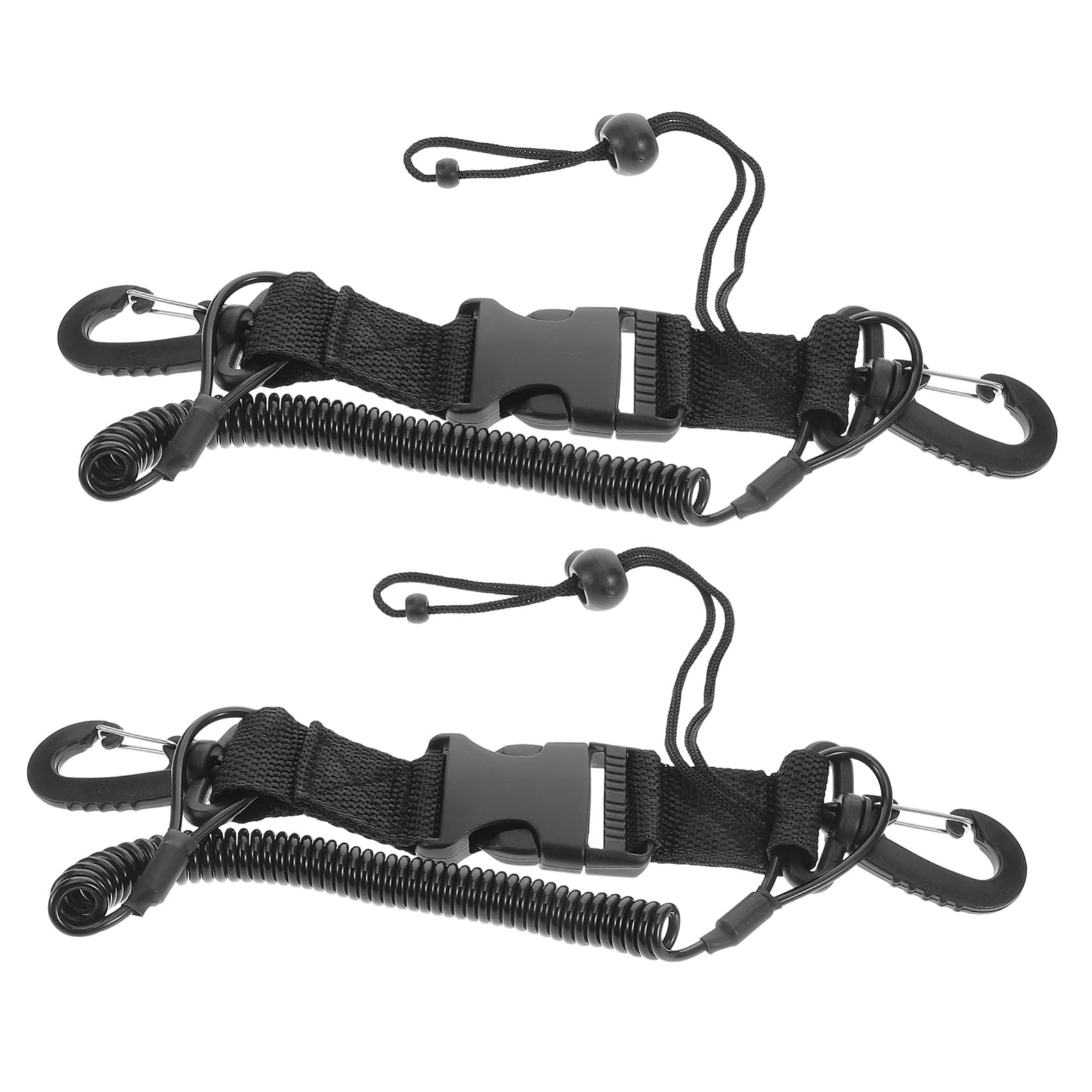 NAMOARLY 2pcs Spring Coil Strap Diving Safety Lanyard Rope Scuba Diving Spring Clip for Camera Quick Release Wrist Lanyard