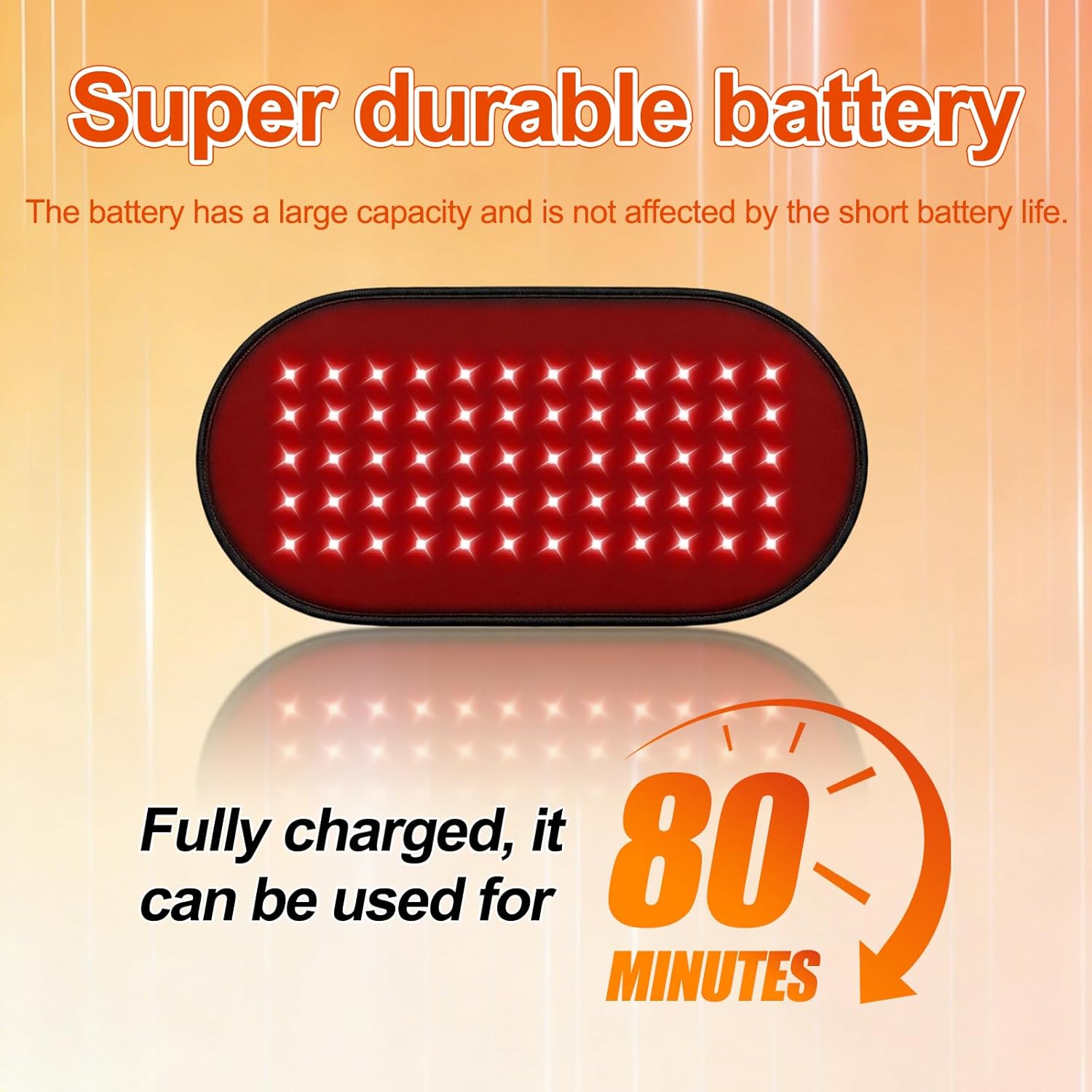 Red Light Therapy Pad for Body, 660nm & 850nm Red Light Therapy Wrap with 60 LED Lights, 3000mAh Rechargeable Battery, Flexible Portable Light Therapy Pad for Back, Knee, Post-Workout Relaxation