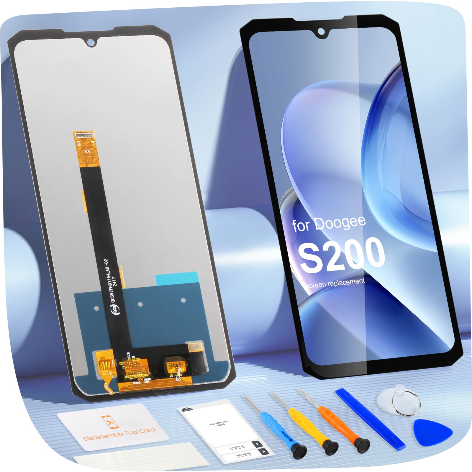 ARSSLY Schermo LCD per Doogee S200 LCD Display per Doogee S200 Schermo di Ricambio Digitalizer Touchscreen Assembly con Riparazione, Nero