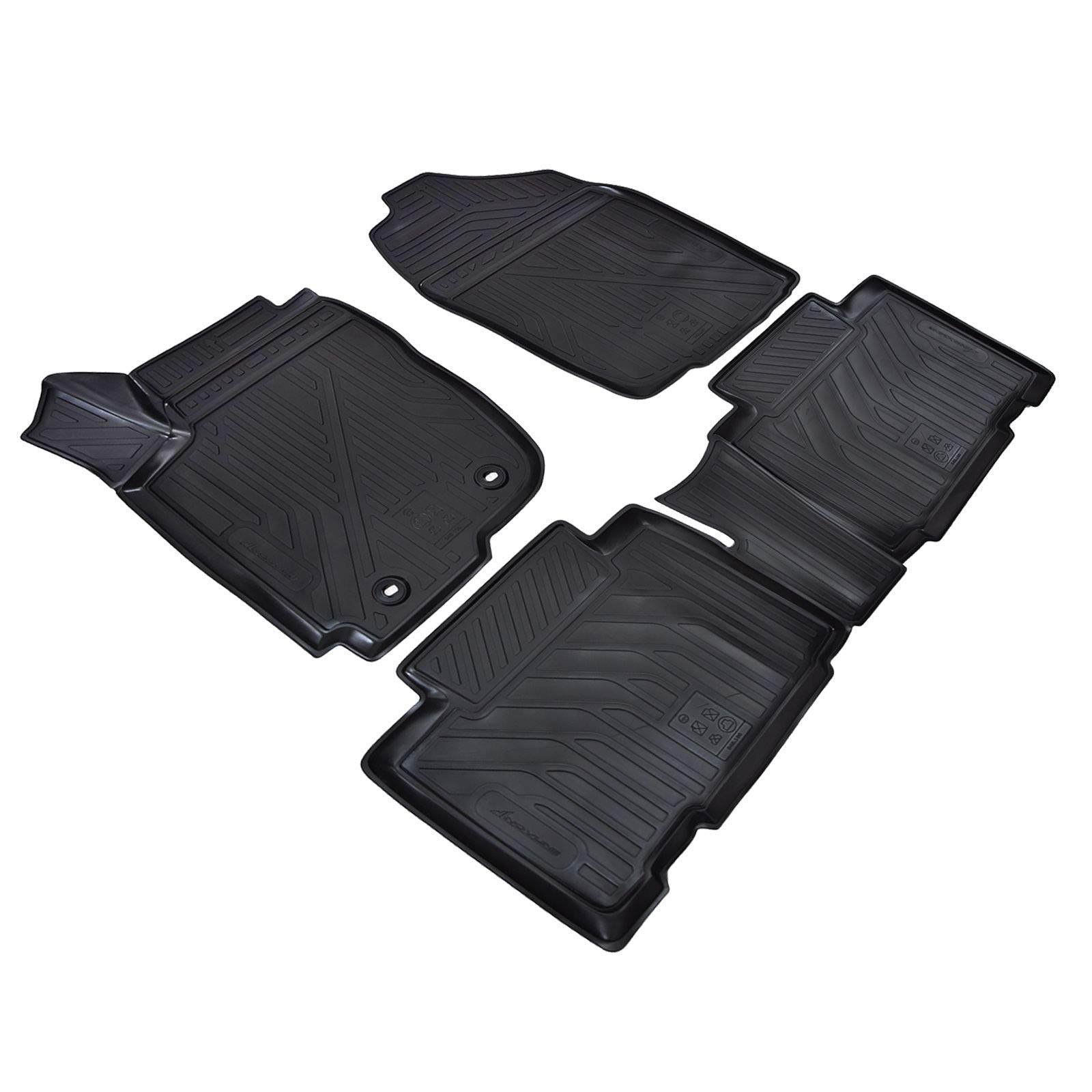 J&J AUTOMOTIVE Tappetini 3D In TPE Per RAV4 (CA30W) 2005-2016 – 4 Pezzi, Bordo Alto, Inodore, Su Misura, Scanner Laser