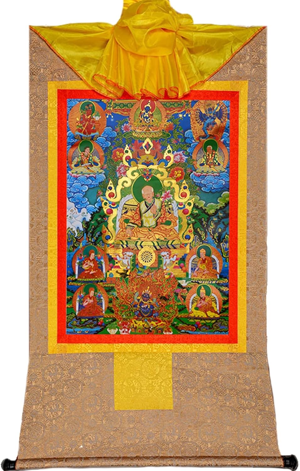 BZXIANSV チベット仏教タンカ、仏壁アート、Sakya 5祖先チベットチベット仏教タンカブロケード 寝室 リビングルーム装飾