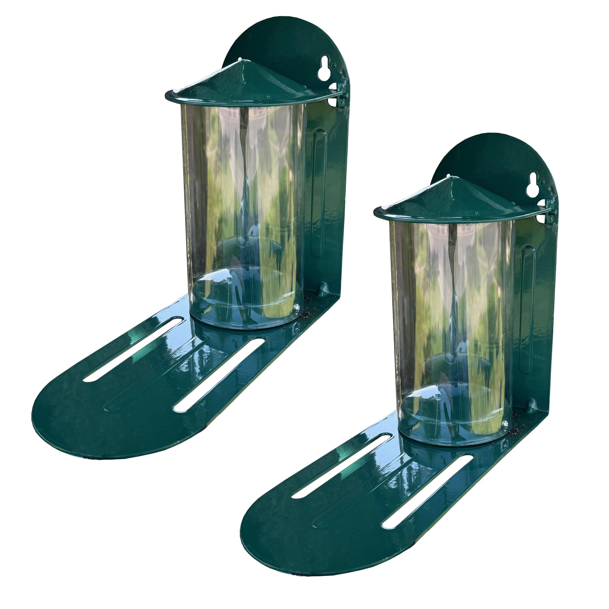 Selections Metal Squirrel Wildlife Feeder with Feeding Platform and Flip Top Lid - Pack of 2