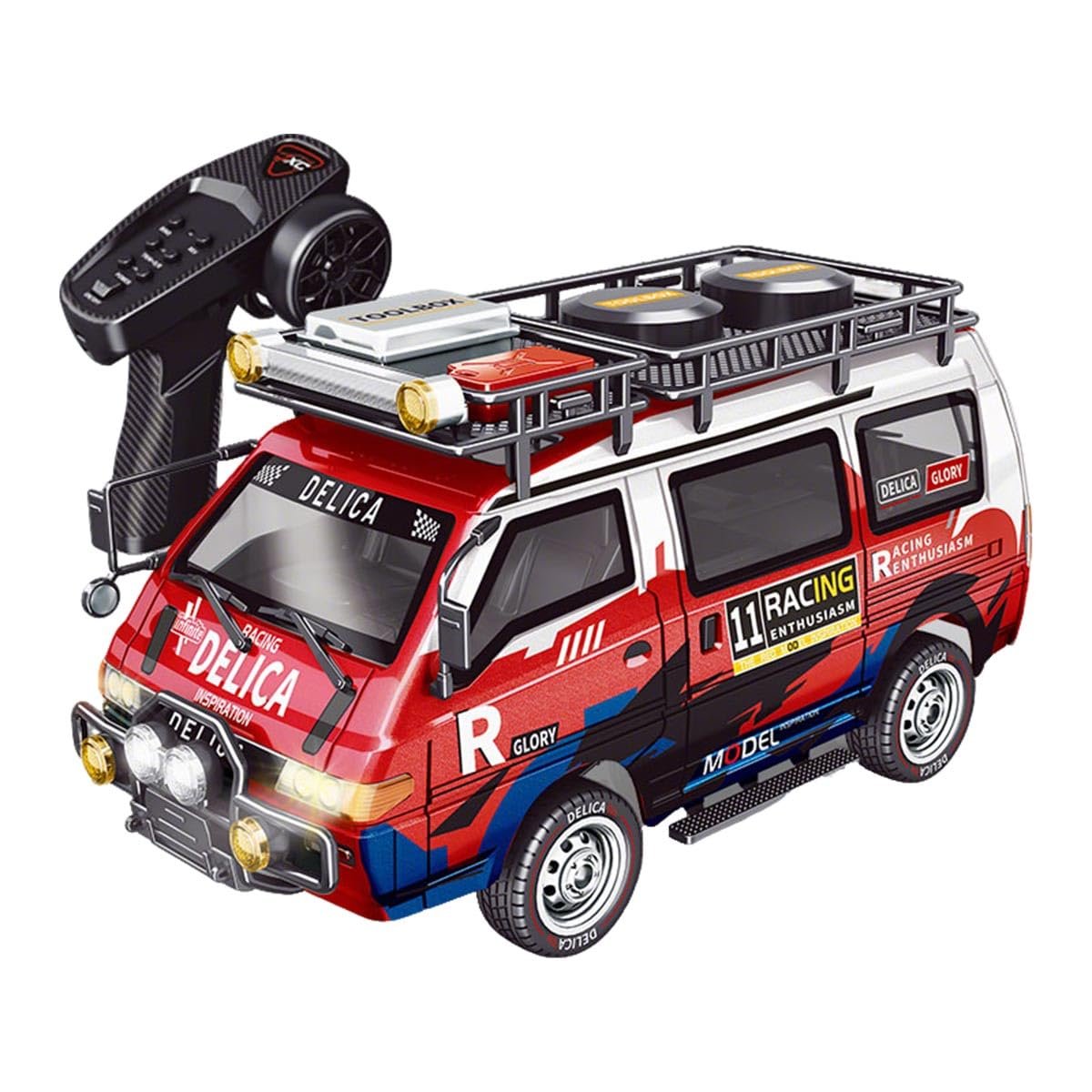 Zdalnie sterowany samochód, 1/24 2,4 GHz 4WD Offroad, w pełni proporcjonalny model ciężarówki RC, samochód dostawczy, ciężarówka, prezent dla dorosłych