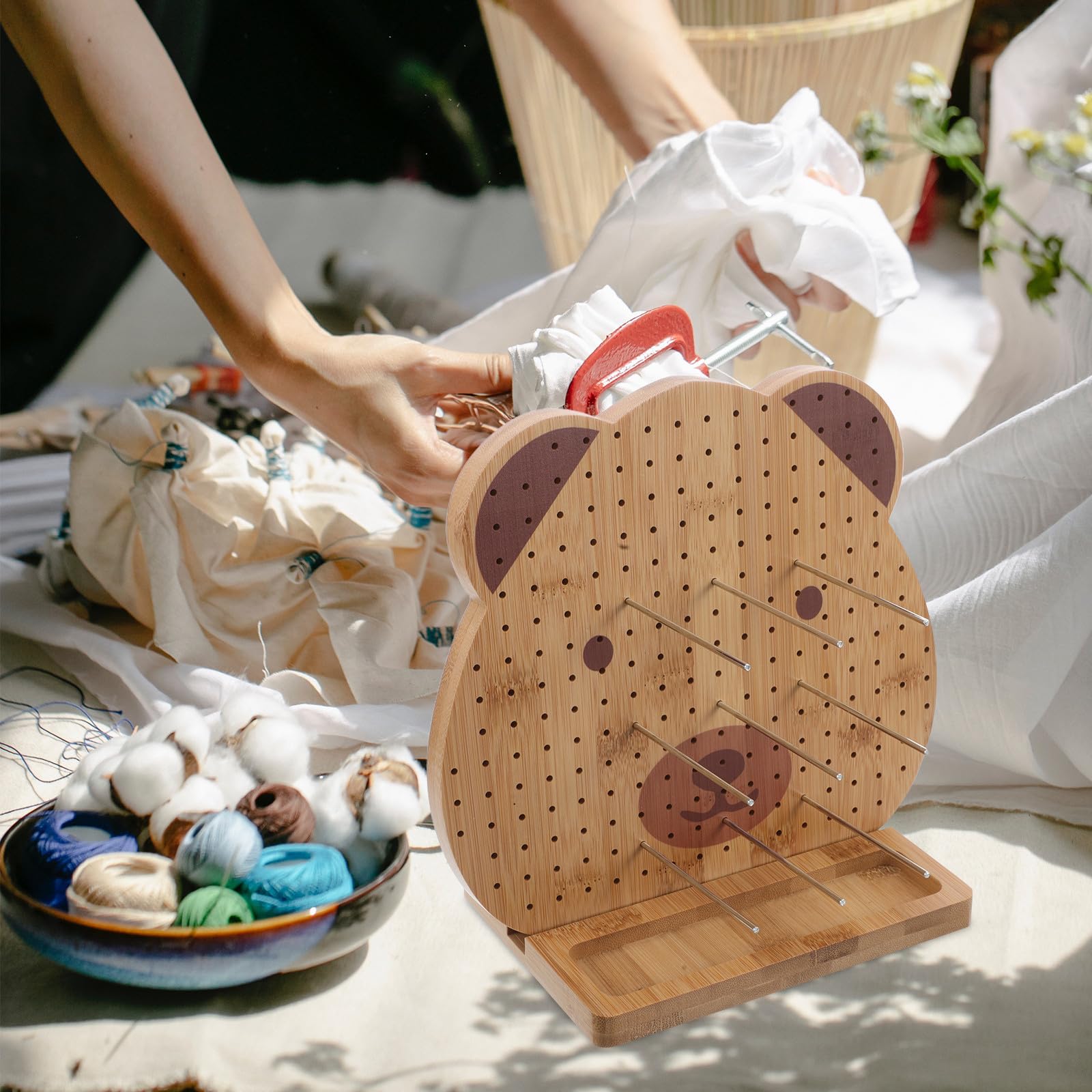 Tabla de Crochet Práctica y Duradera de Madera Resistente para Proyectos de Ganchillo Adecuada para Principiantes y Usuarios Avanzados en Tejer a Mano