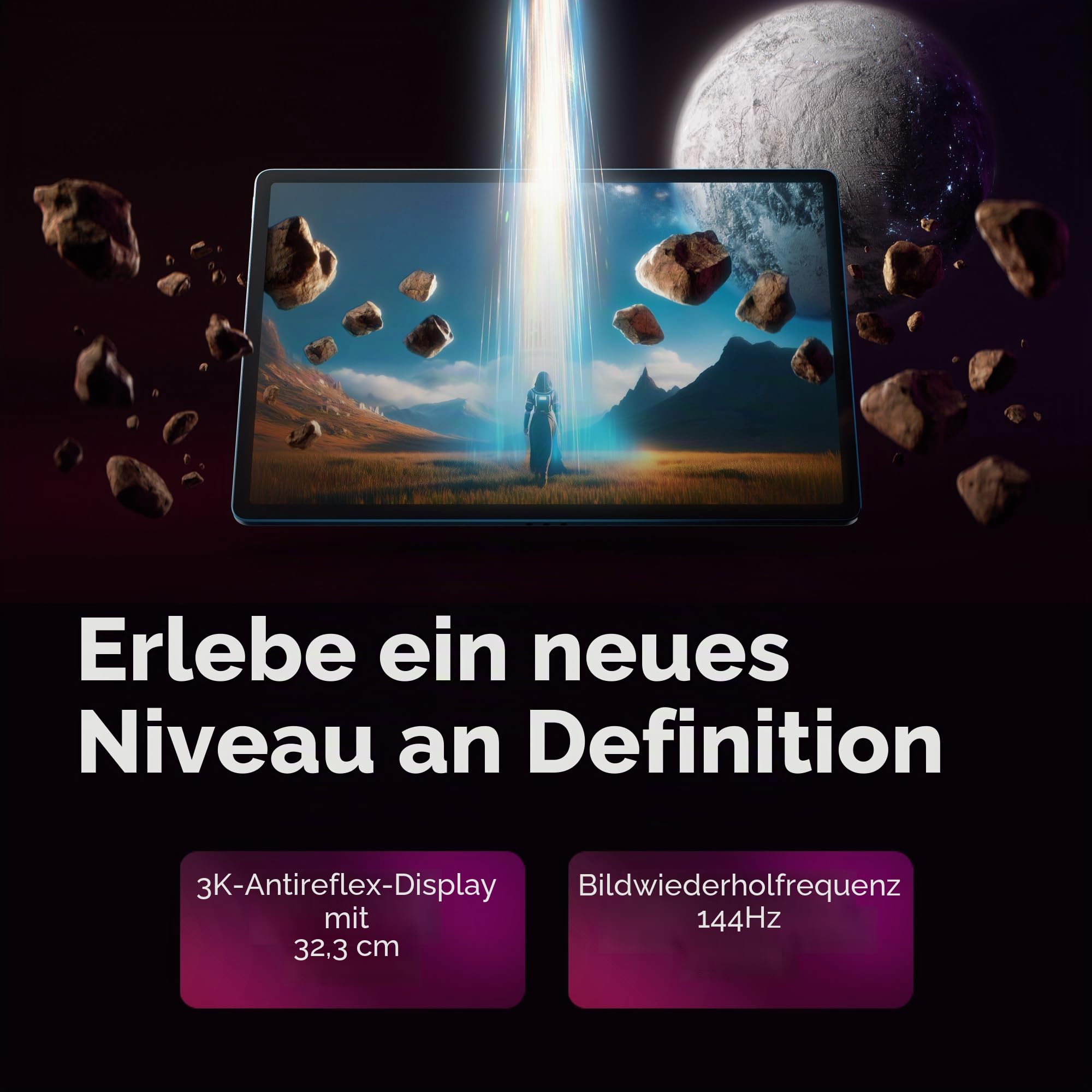 Lenovo Yoga Tab Plus, AI Tablet, Display 3K 12,7 Zoll 144Hz, Snapdragon Prozessor 8 Gen 3, RAM 16 GB, Speicher 512 GB, WiFi 6, Tablet Android 14, Tab Pen Pro und Tastatur enthalten - Seashell