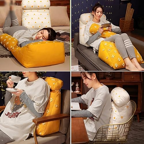 Miniatura 4 de Almohada de lectura y televisión cojín triangular de cuña trasera con almohada ajustable para el cuello y bolsillos bonita almohada de apoyo para