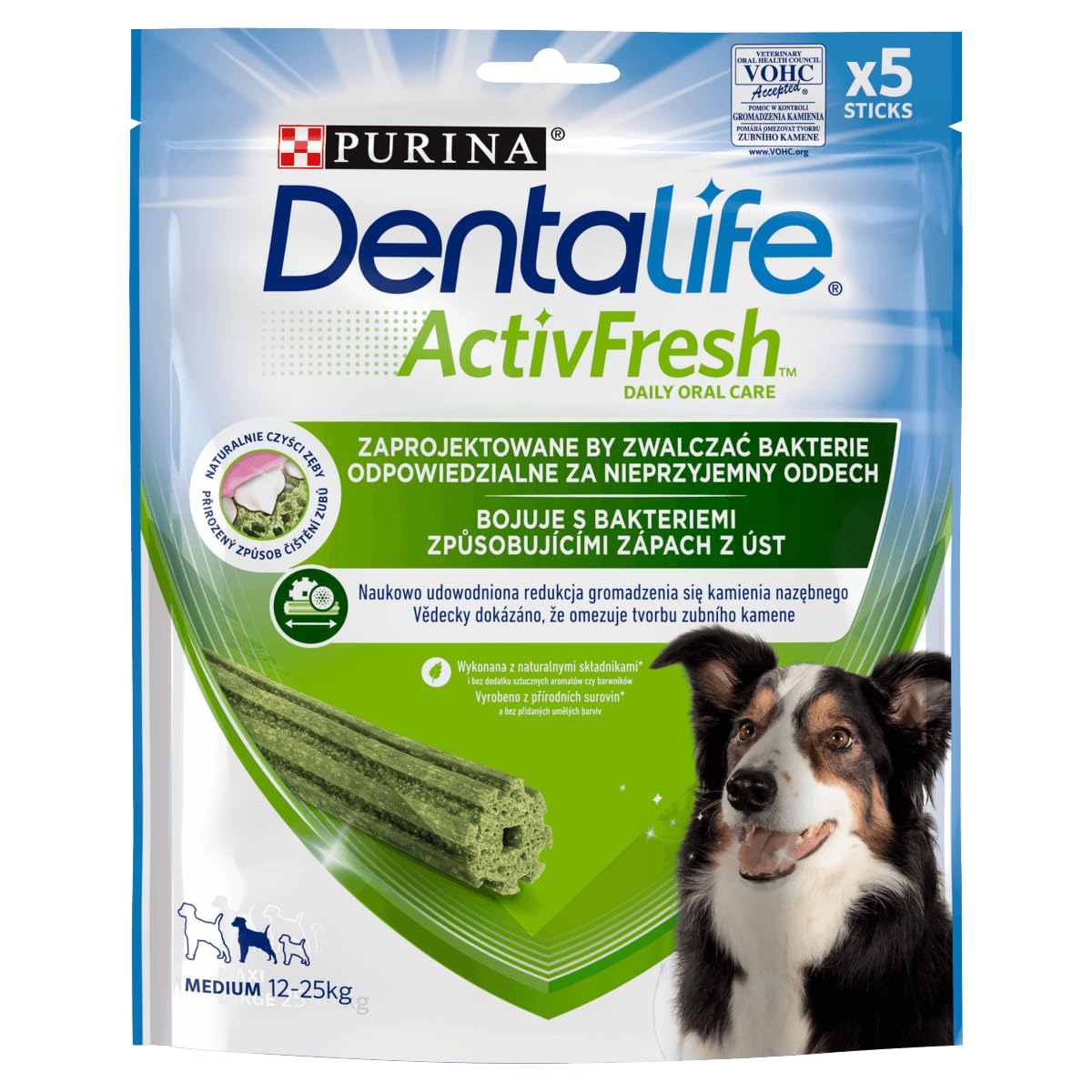 Delicias de dedos para perros para encías y dientes Purina Dentalife ActiveFresh Medium 115g