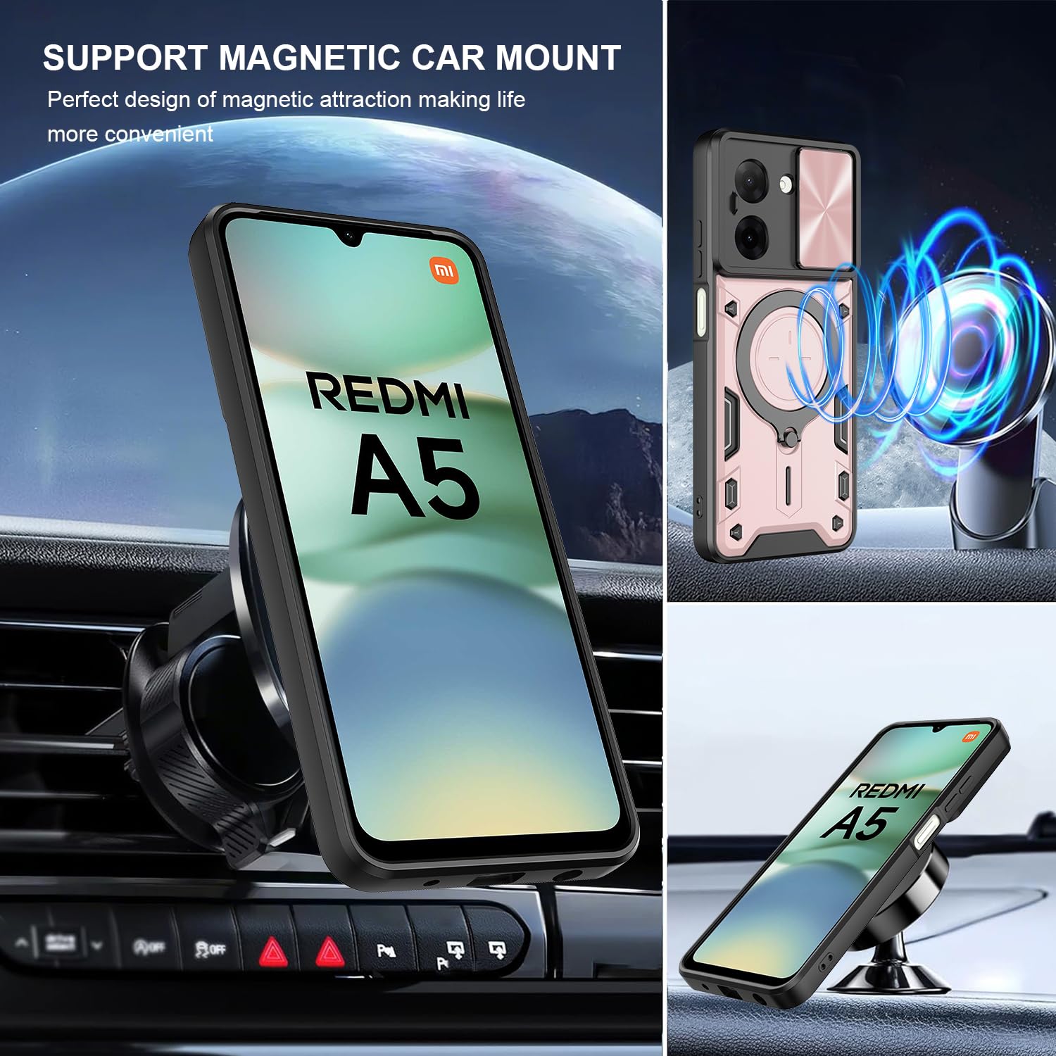 KJYLPO Coque Pour Xiaomi Redmi A5 Avec 1*Verre Trempé,avec Couvercle