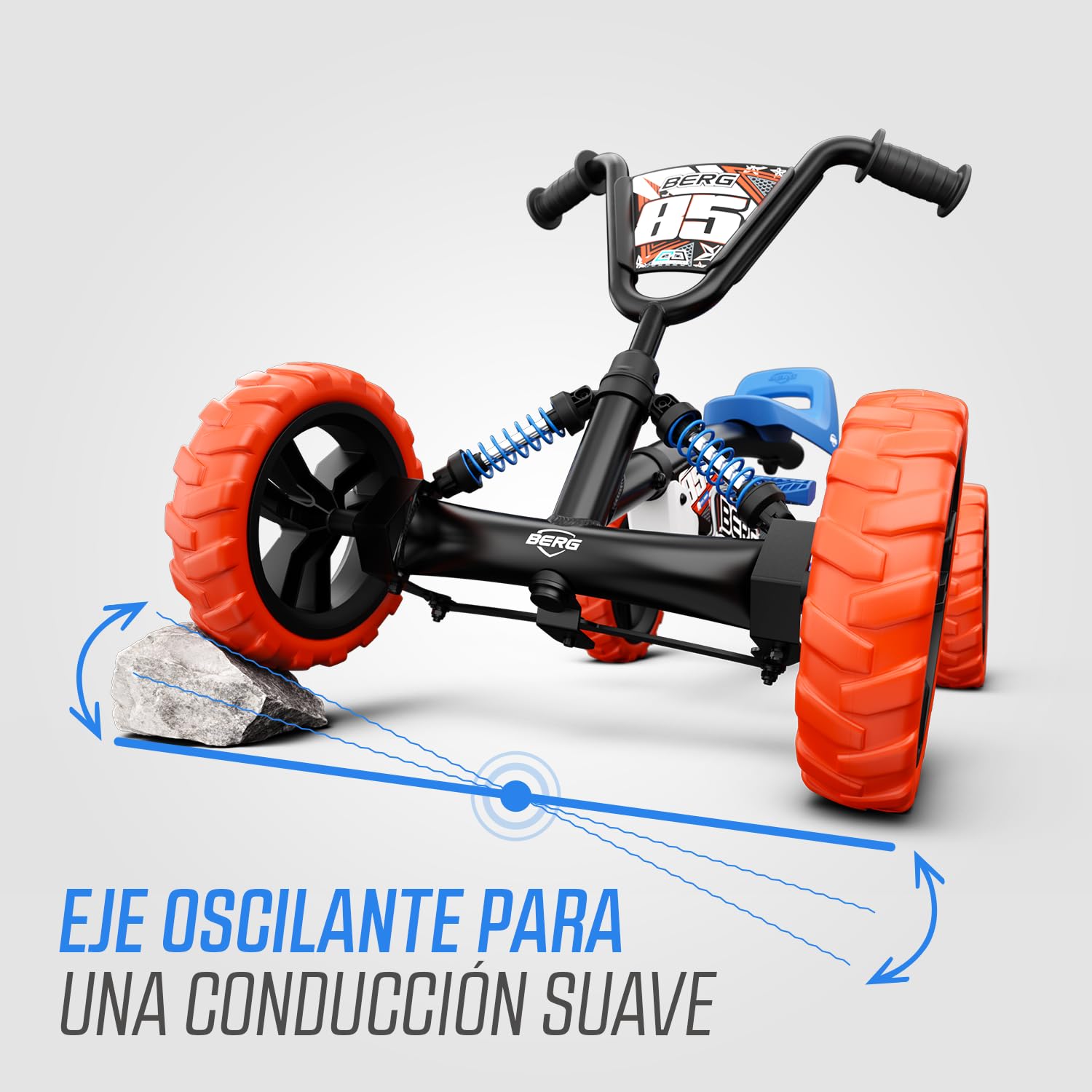 BERG Kart a Pedales Buzzy Nitro | 2-5 años, cuadro resistente, asiento regulable, volante regulable
