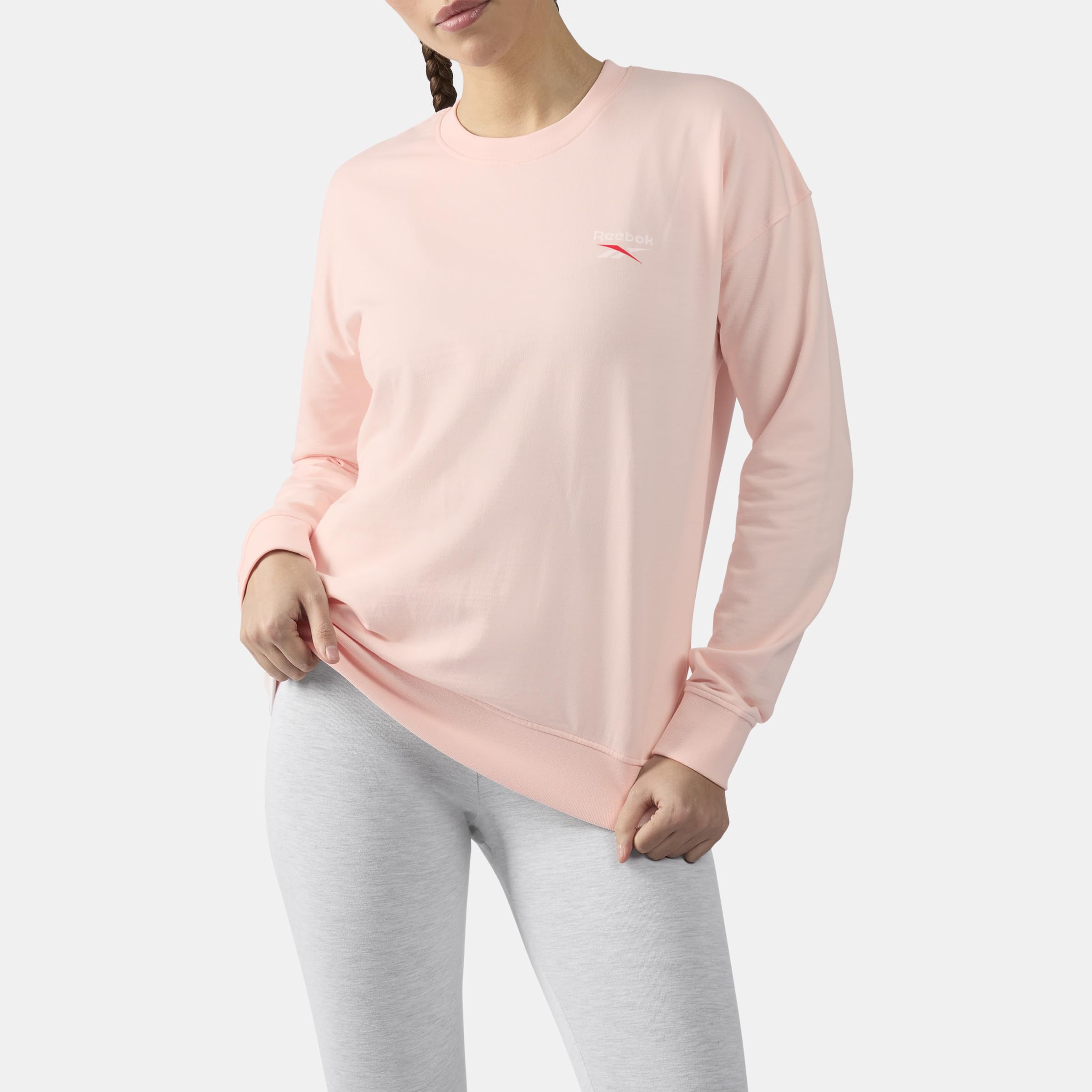 Reebok ID Small Logo French Terry Crew Neck Swea Pink