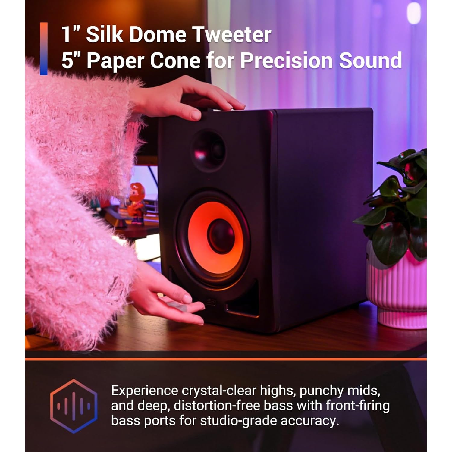 ESI nEAR i5 Studio Monitor-Boxen aktive Lautsprecher 1 Paar mit 2X keepdrum Klinkenkabel