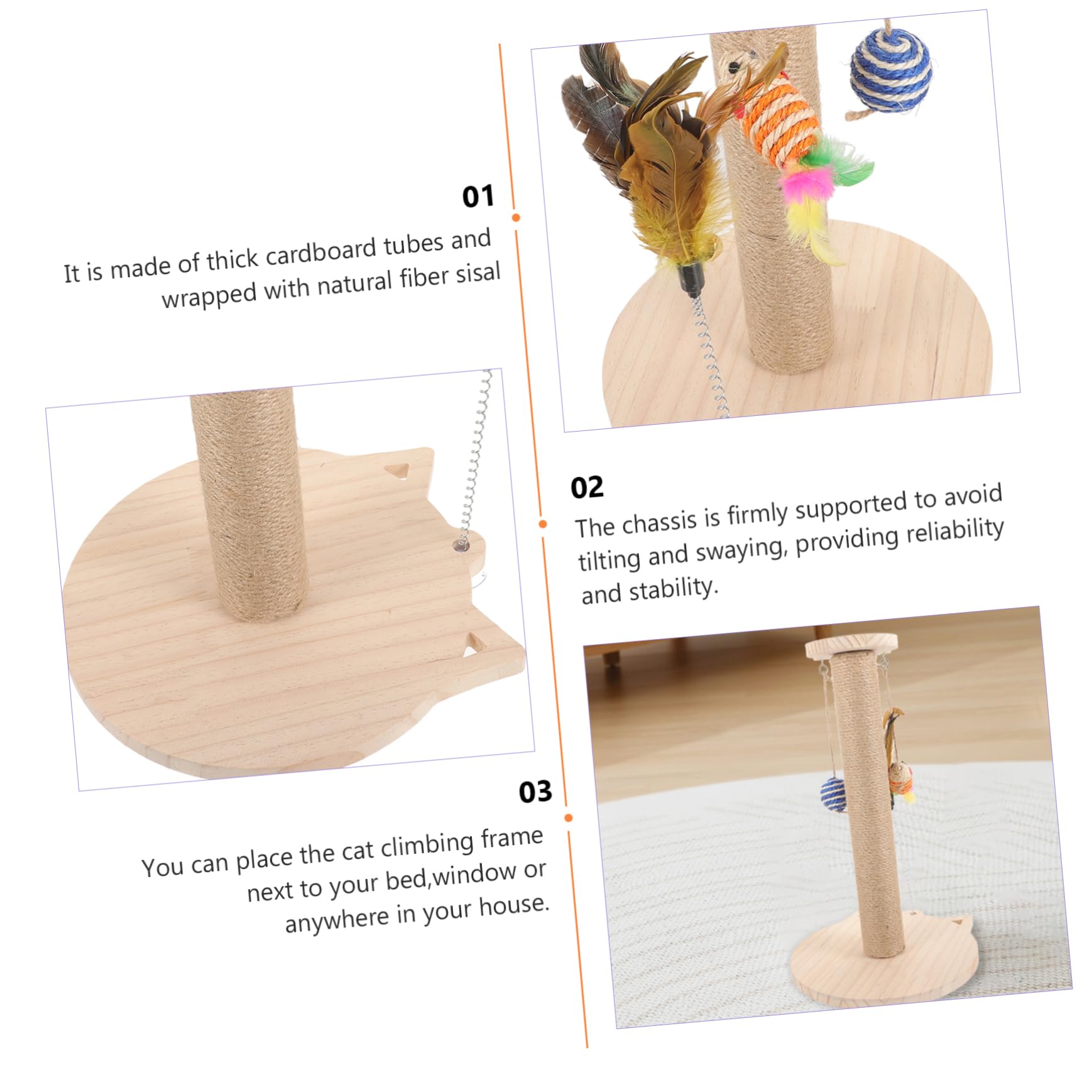 BESPORTBLE Rascador para Gatos De Sisal Natural Hecho De Seguro con Juguete para Rascar como Rascador De Suelo para Gatitos