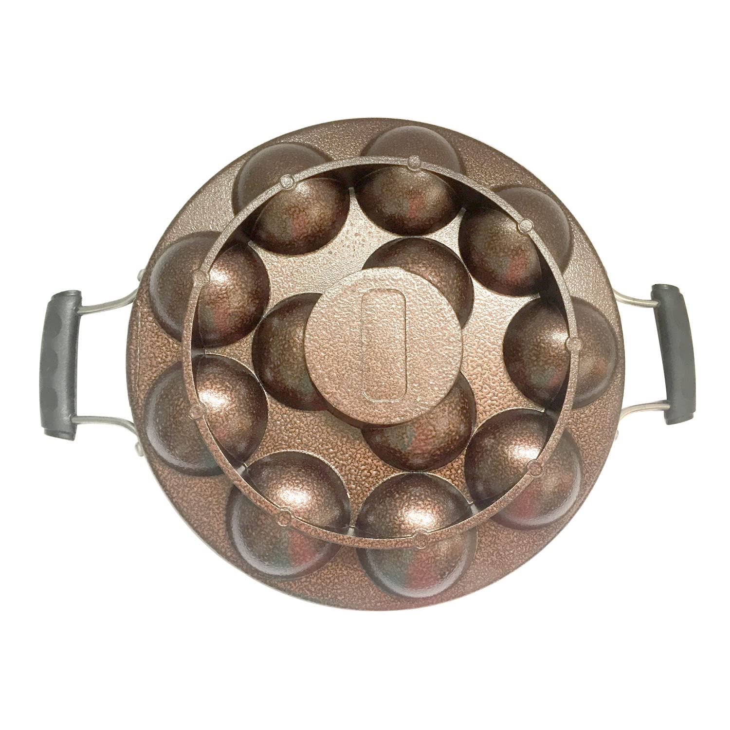 Appam Pan Nonstick Coating Appam Patra with Glass Lid Aluminum Appam Maker Appe Patra Paniyaram Pan Appa Chetty Paniyaram Stuffed Pan Patra Size 9.5 Inch