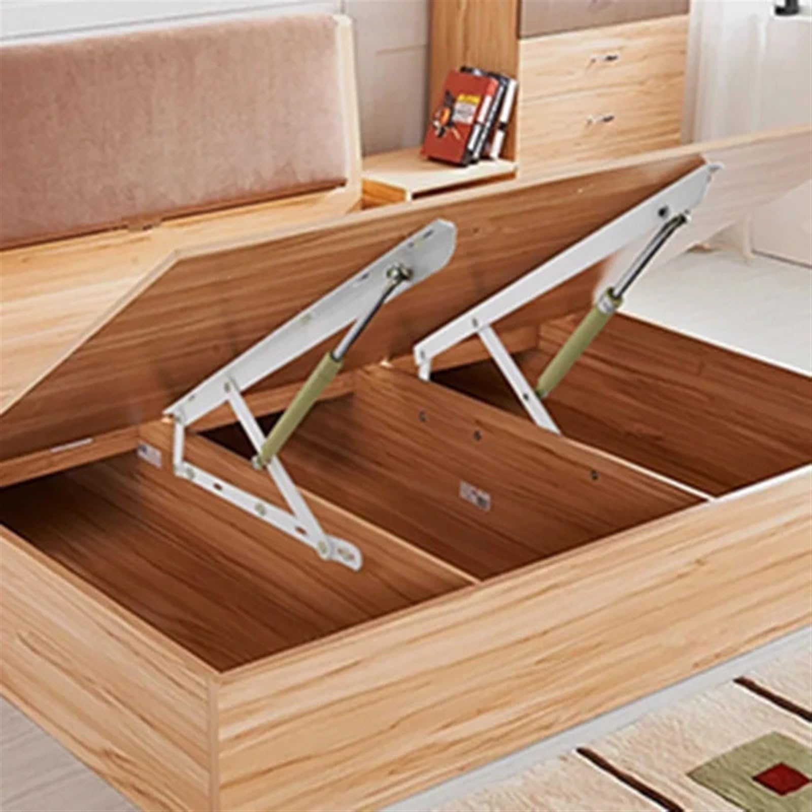 Kit de elevación de la cama Kit de elevación de almacenamiento de cama neumática - Mecanismo de elevación de cama hidráulica de alta resistencia for ahorrar espacio | Elevación de 15.7 PIES for camas