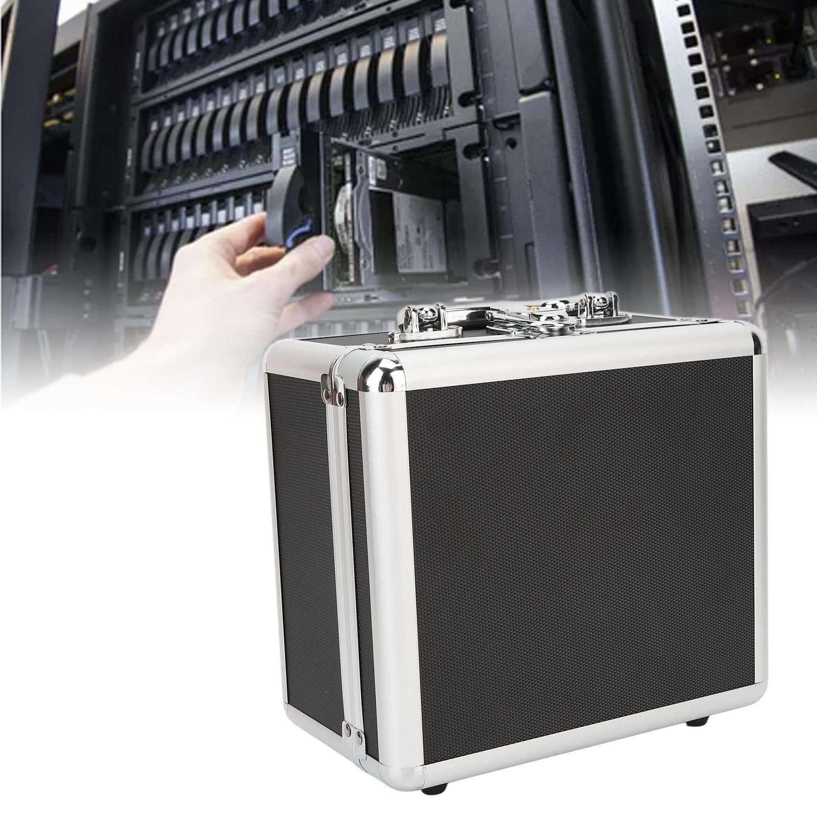 Caja de Almacenamiento de Disco Duro de 2,5 ", Estuche de Transporte de Disco Duro Externo con 20 Bahías, Maleta de Caja de Almacenamiento de Disco Duro Impermeable con Diseño de Bloqueo de Seguridad