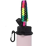 One MissionX Paracord Handle Compatible with Yeti Rambler 36oz 26oz 18oz 12oz 46oz Water Bottles, Durable Carrier Strap - Holder(Rainbow)