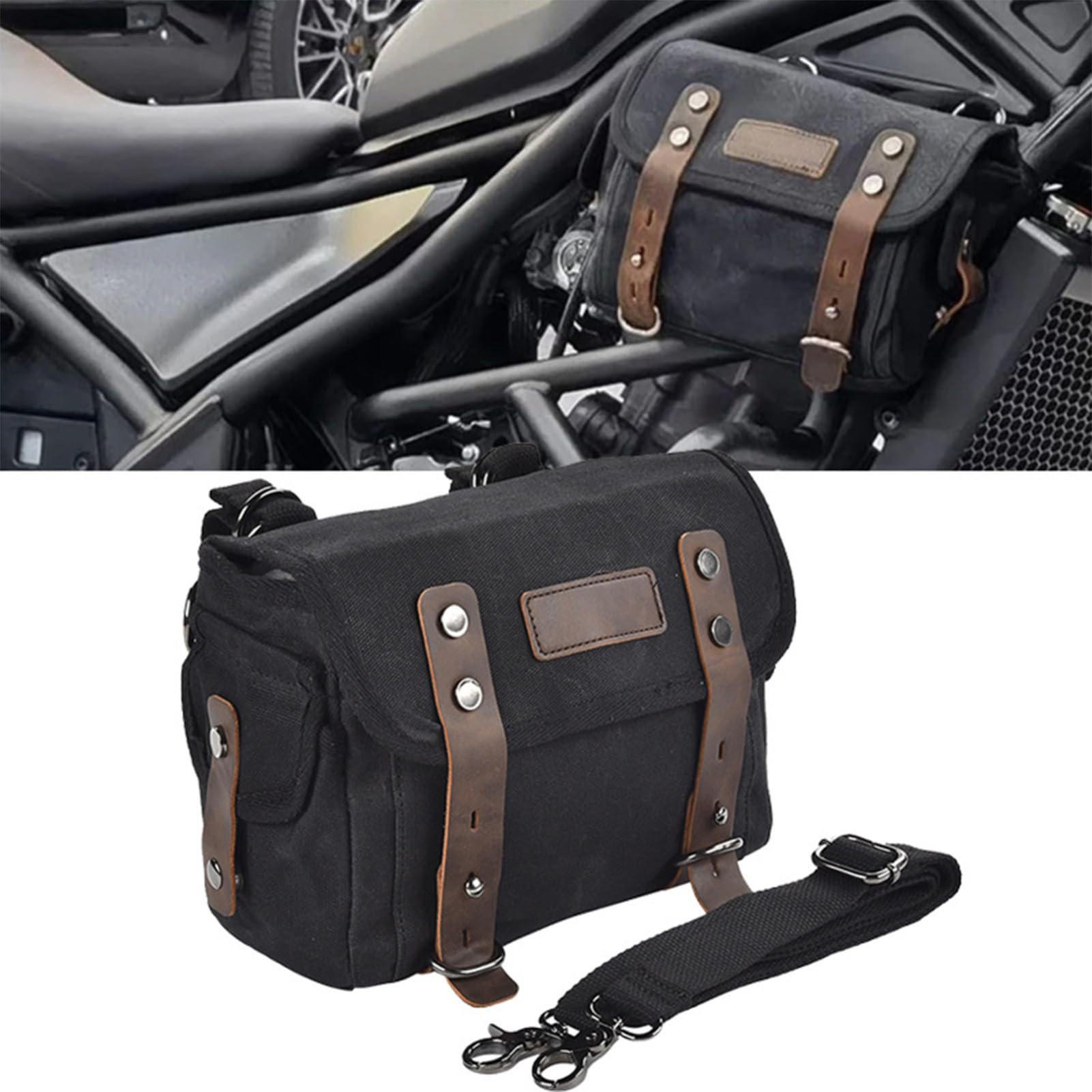 Dirt Bike-Tasche – genarbtes Leder, 9,06 x 3,54 x 6,69 Zoll, abnehmbare | Motorrad-Satteltaschen aus, Motorradtaschen, Hecktaschen-Seitentaschen, multifunktionale Motorradtaschen für Motorräde