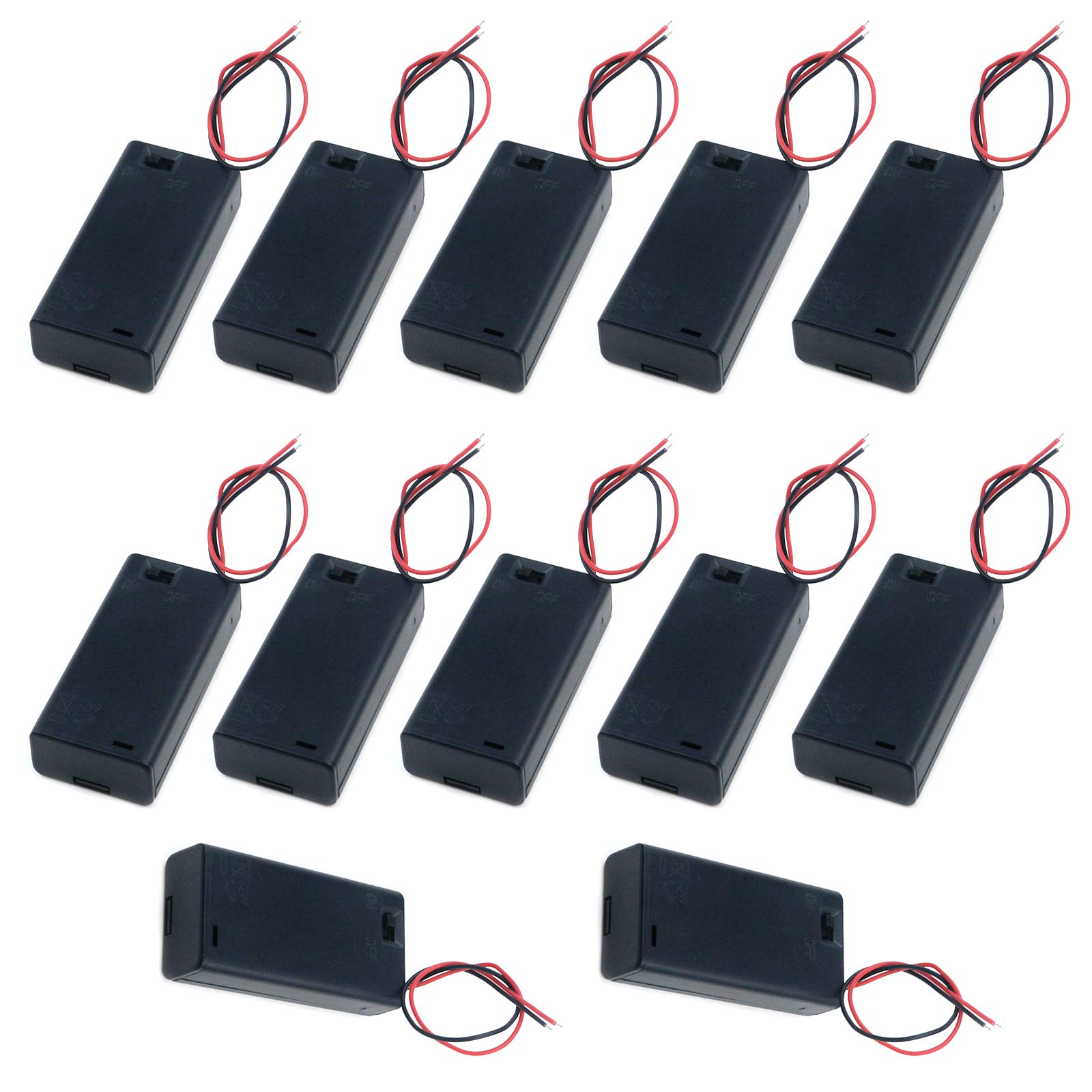 Amazon.com: Semetall AA Battery Case On/Off Switch 12Pack 2 x 1.5V AA ...