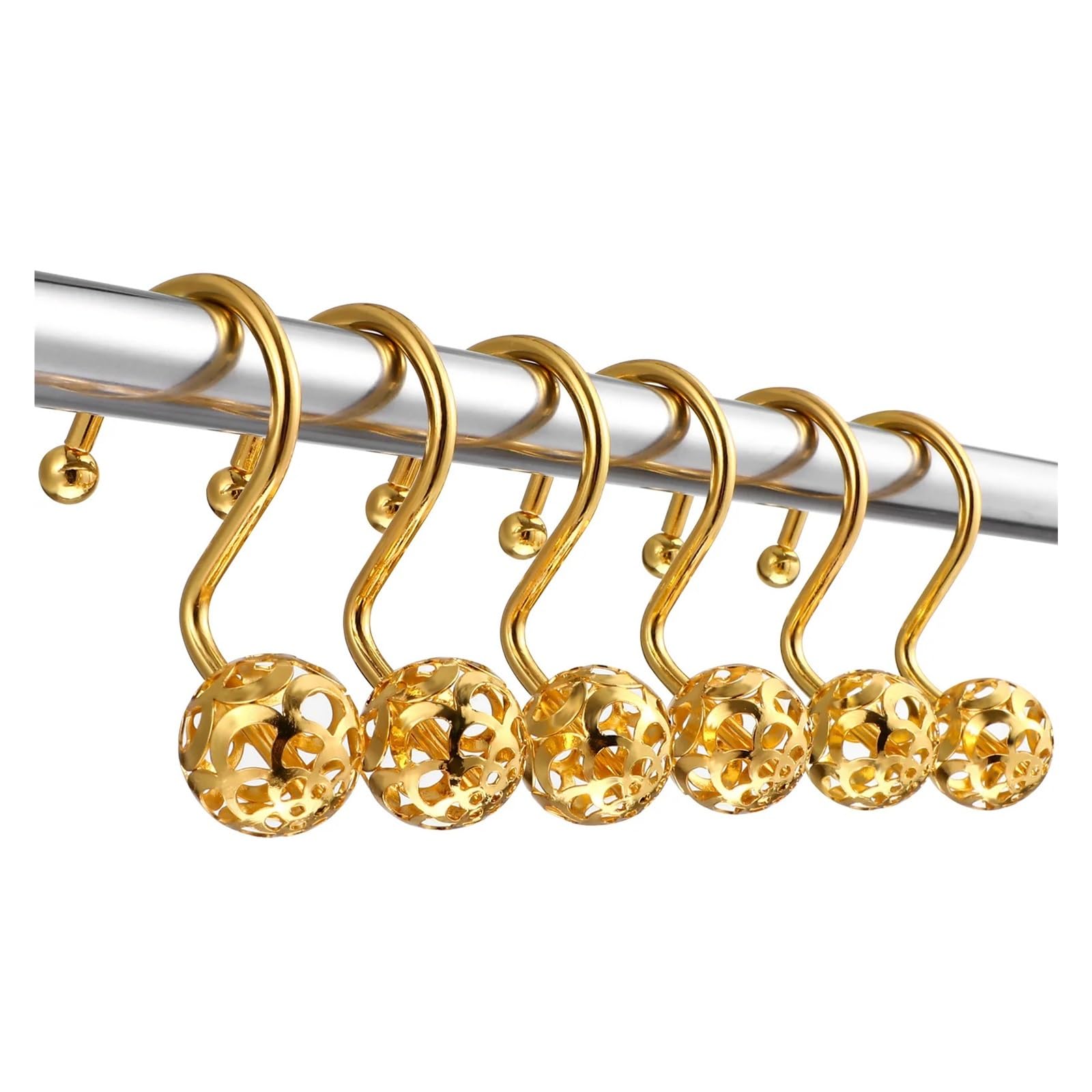 Crochets pour rideaux coulissants : lot de 12 anneaux en acier inoxydable