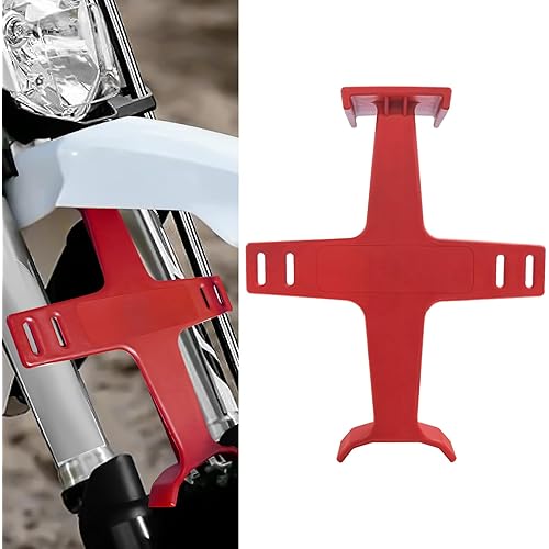 Motorcycle Fork Guard Suspension Support Brace, 11.2" Universal Dirt Bike Fork Saver Transportation Tool, Suspension Guard Protector for Dirt Bike Motocross Supermoto (Red)