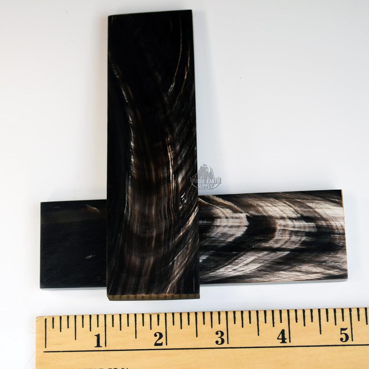 Premium Handle Scales, Knife Making Material, 2-Piece Set (White & Black Buffalo Horn)