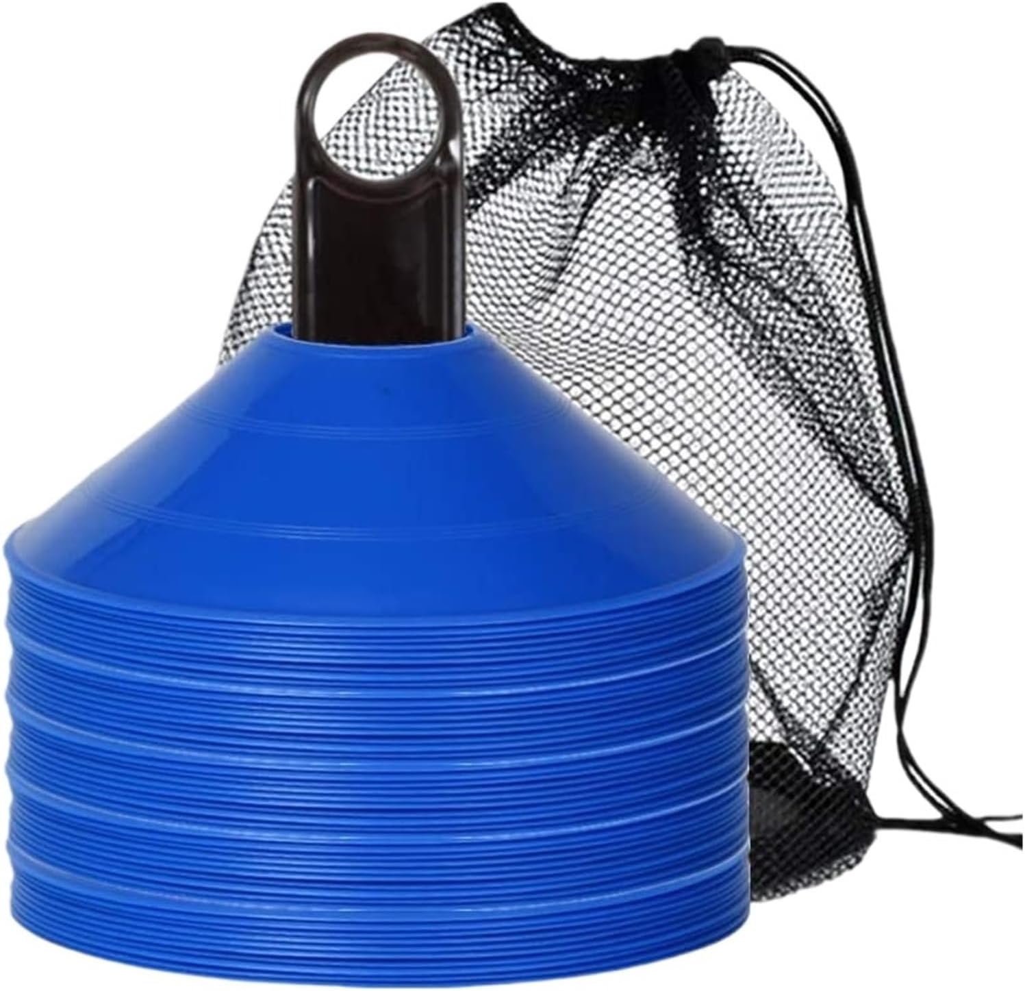 Set of 50 Agility Soccer Cones with Carry Bag Logo Disc and Holder for Training Football Sports Field Cone Markers for Practice