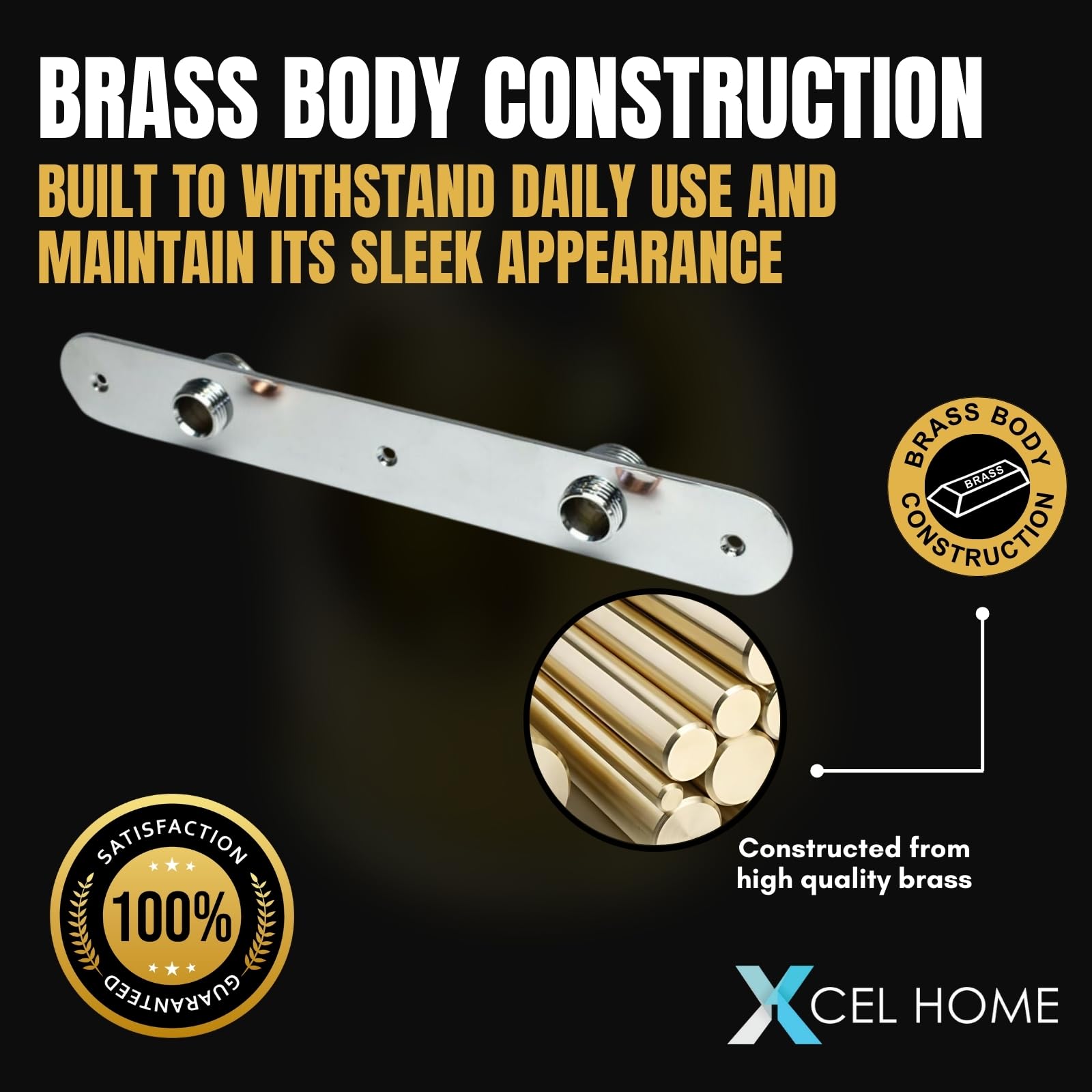 Sleek Chrome Shower Wall Plate, Premium Brass Valve Cover Plate with Modern Chrome Finish - Image 3