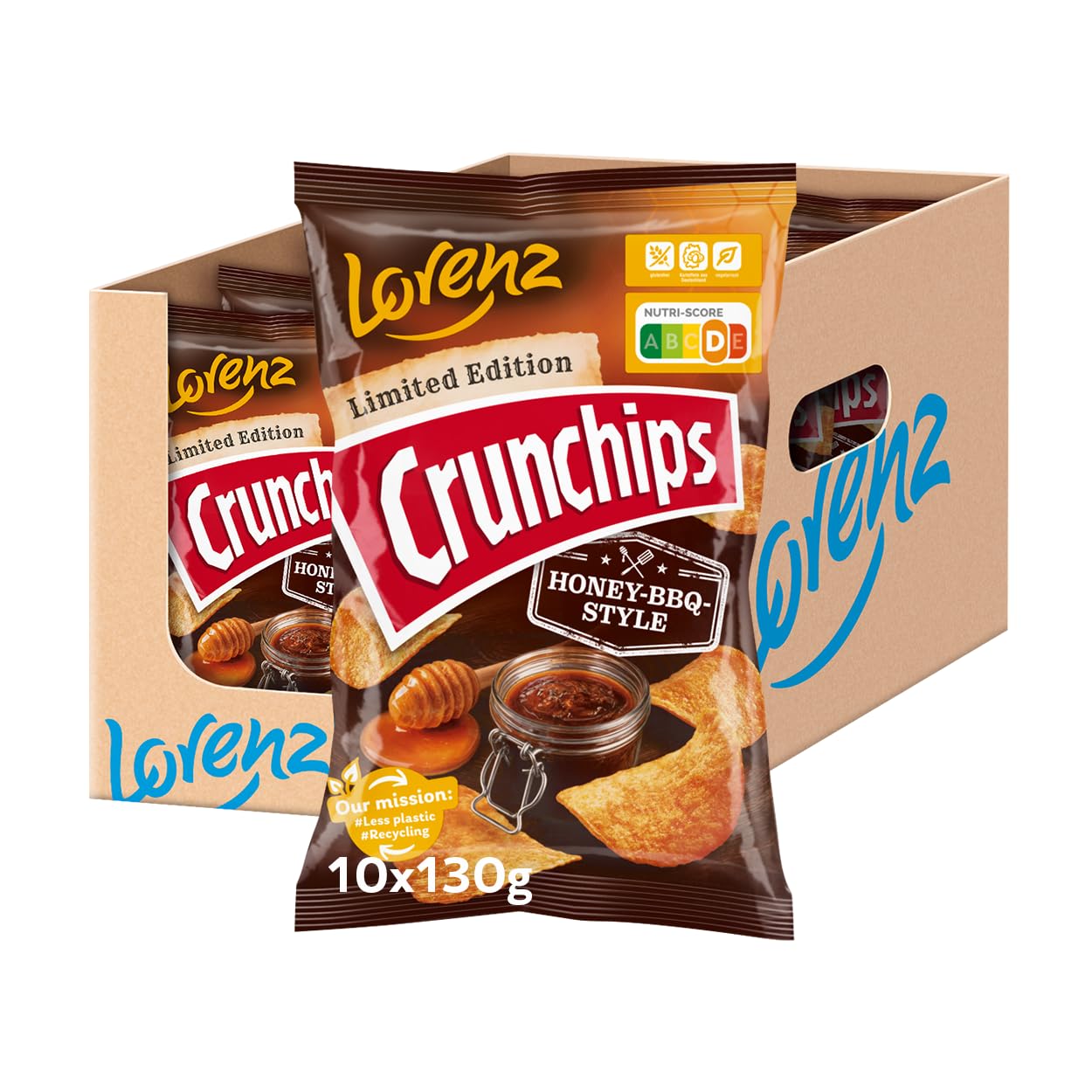 LORENZ | Crunchips Limited Edition Honey-BBQ-Style | 10er Pack | glutenfrei