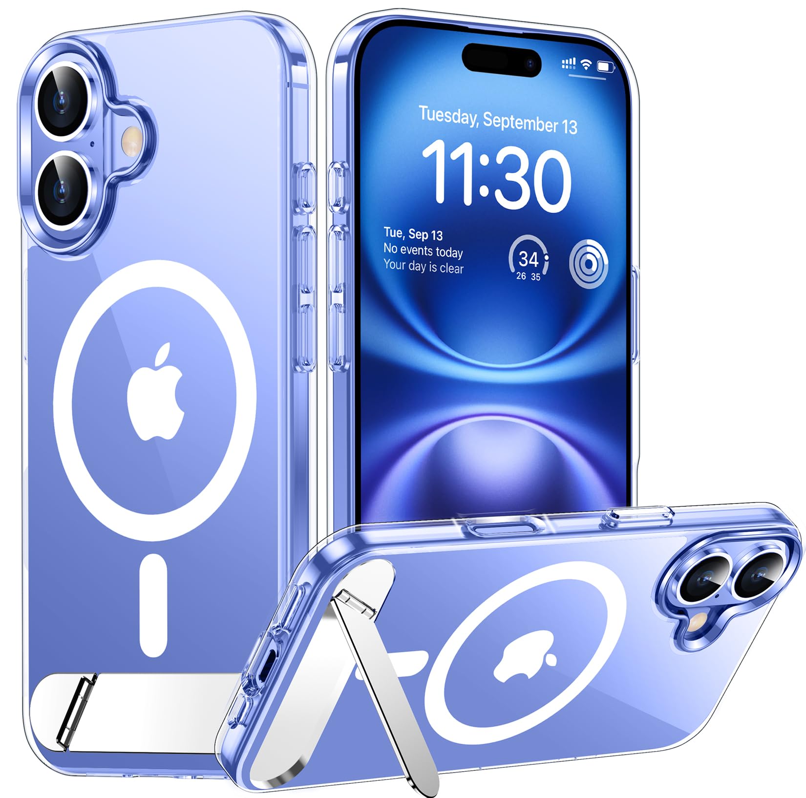 Temdan Magnetic Compatible with iPhone 16 Plus Case, [Built-in Invisible Kickstand][Compatible with MagSafe] [Military Grade Shockproof] Slim Thin Phone Case for iPhone 16 Plus 6.7"