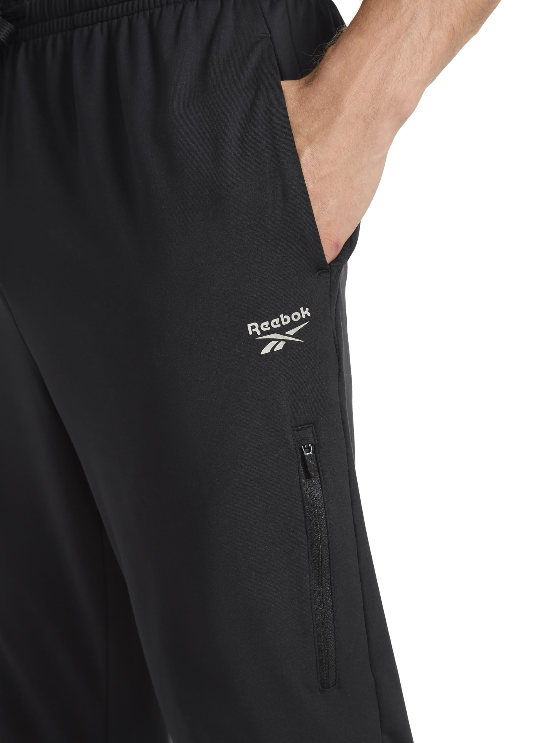 Reebok Apparel Męskie spodnie Dunk Jogger, standardowy krój, 30" Inseam, Lightweight Stretch Poly-Blend Fabric spodnie, czarne, małe
