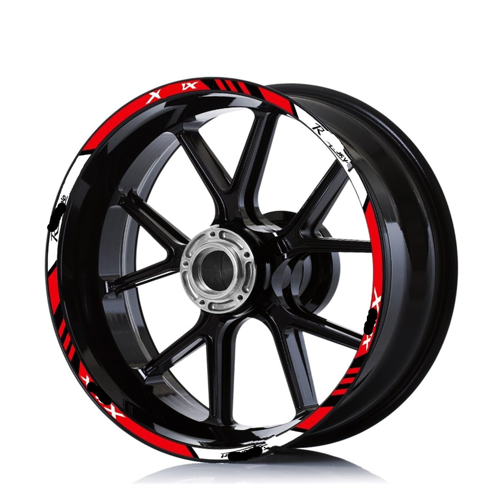 Autocollants réfléchissants jantes moto XMAX rouge vinyle haute visibilité de nuit route